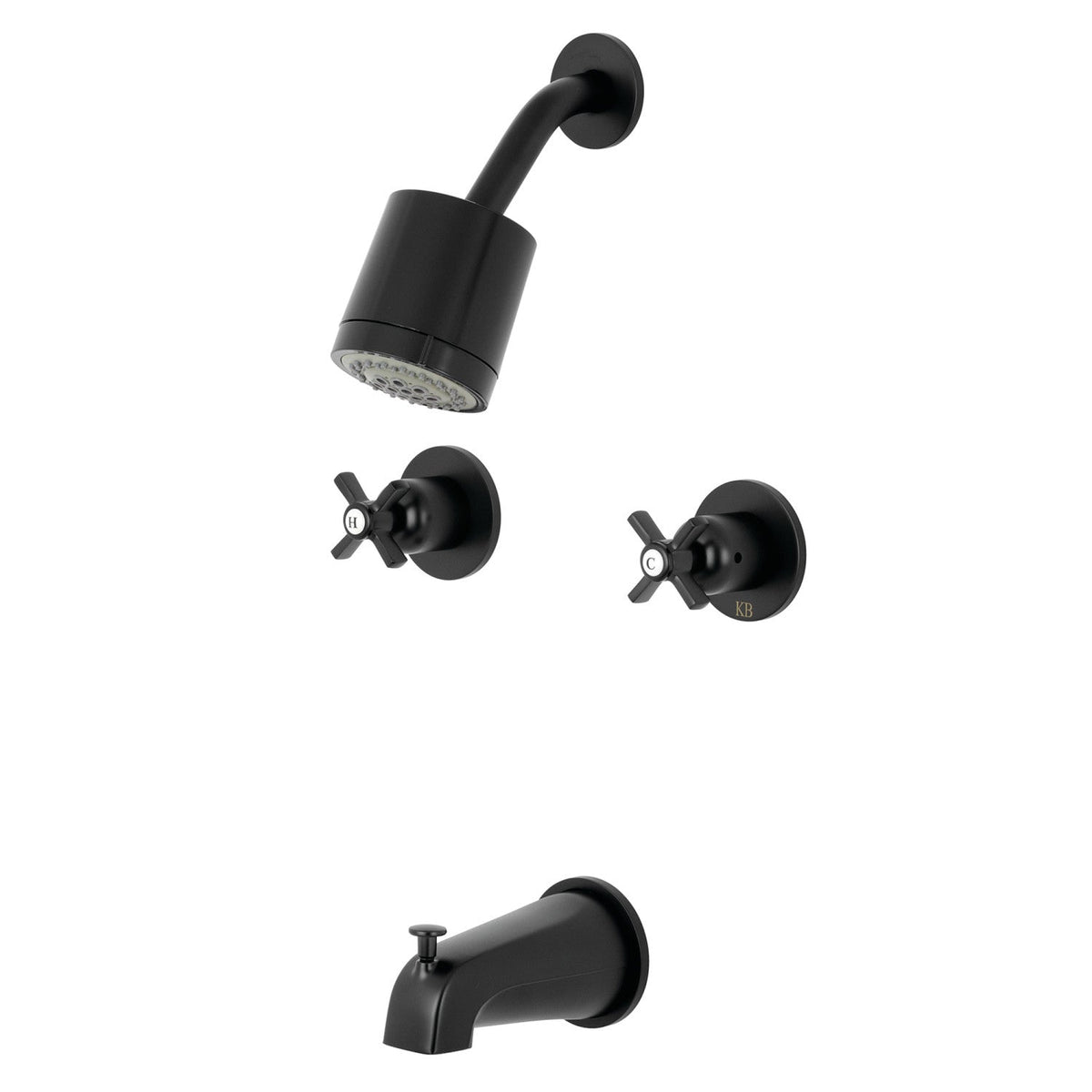 Millennium Double-Handle Tub and Shower Faucet in Matte Black