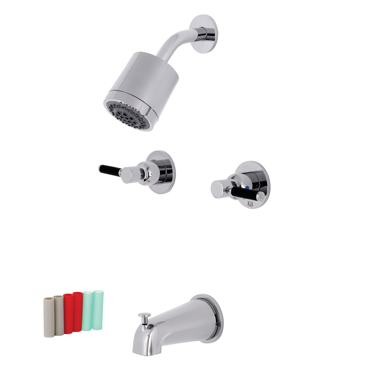 Kaiser Double-Handle Tub and Shower Faucet in Polished Chrome