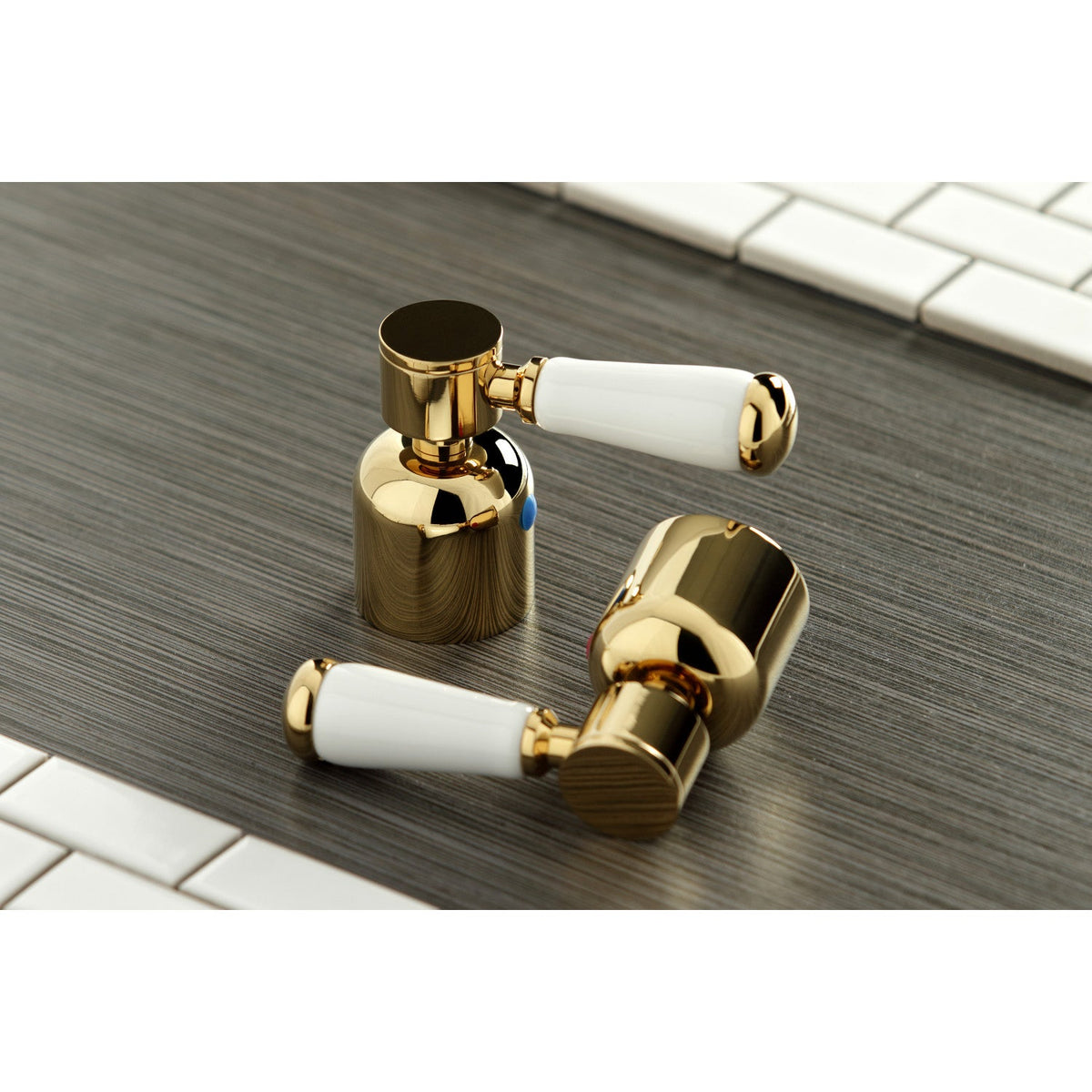 Paris Double-Handle Tub and Shower Faucet in Polished Brass