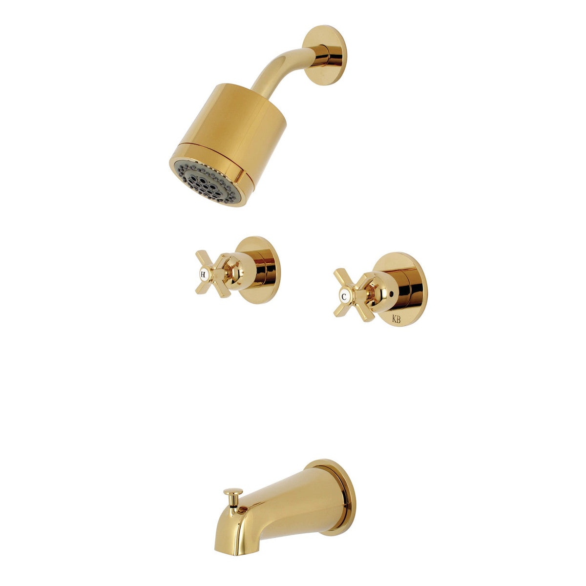 Millennium Double-Handle Tub and Shower Faucet in Polished Brass