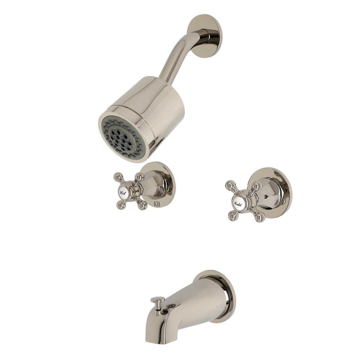 Metropolitan Double-Handle Tub and Shower Faucet in Polished Nickel