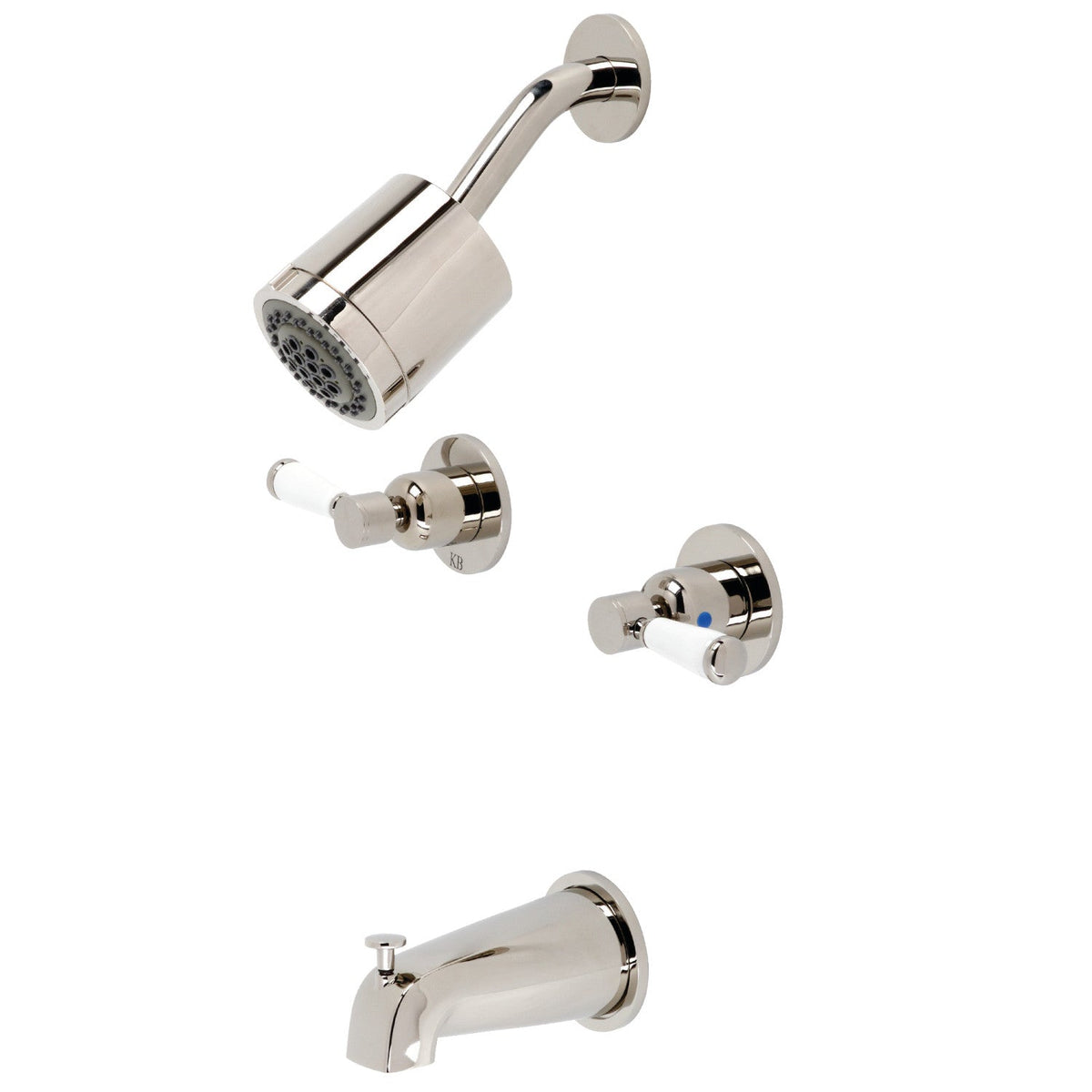 Paris Double-Handle Tub and Shower Faucet in Polished Nickel