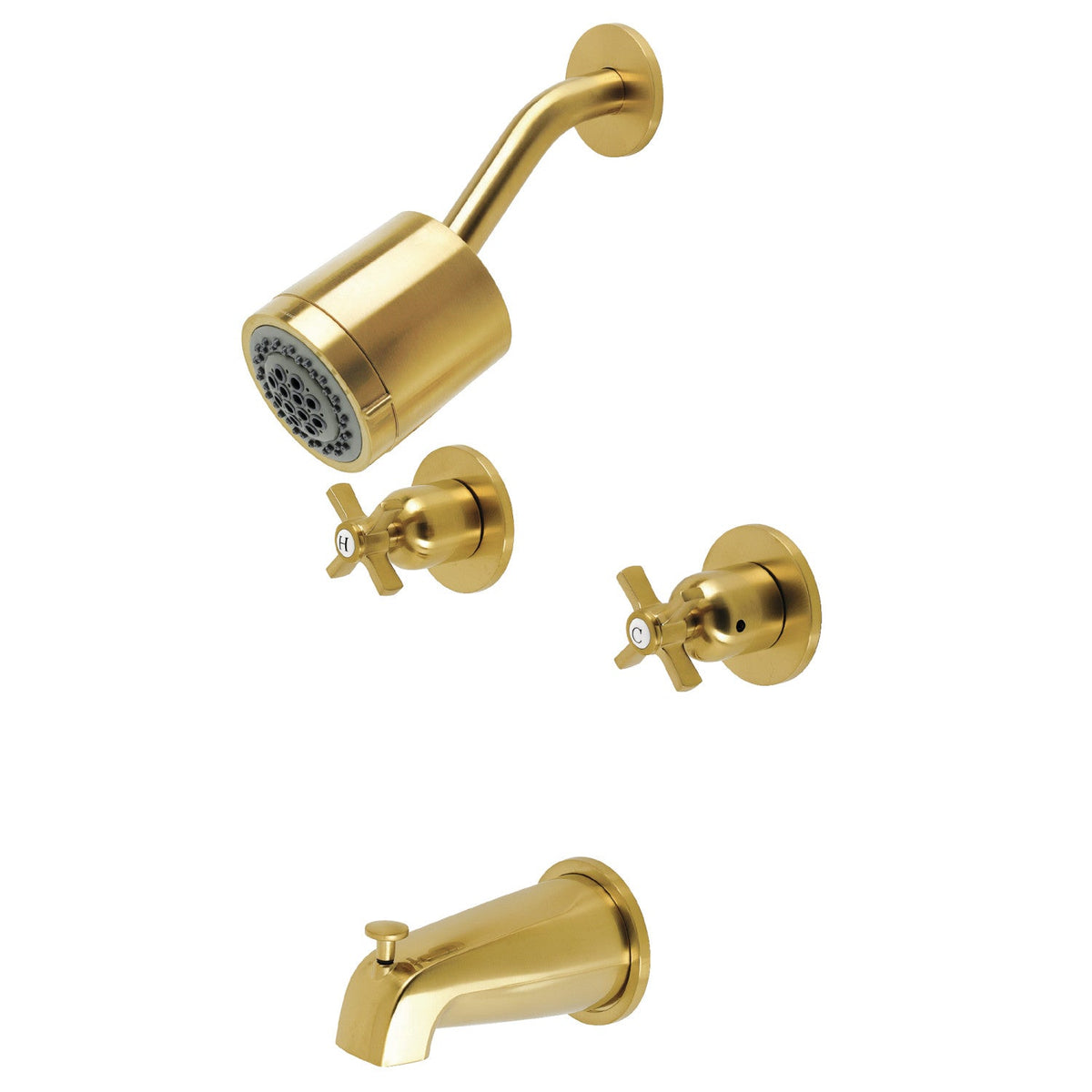 Millennium Double-Handle Tub and Shower Faucet in Brushed Brass