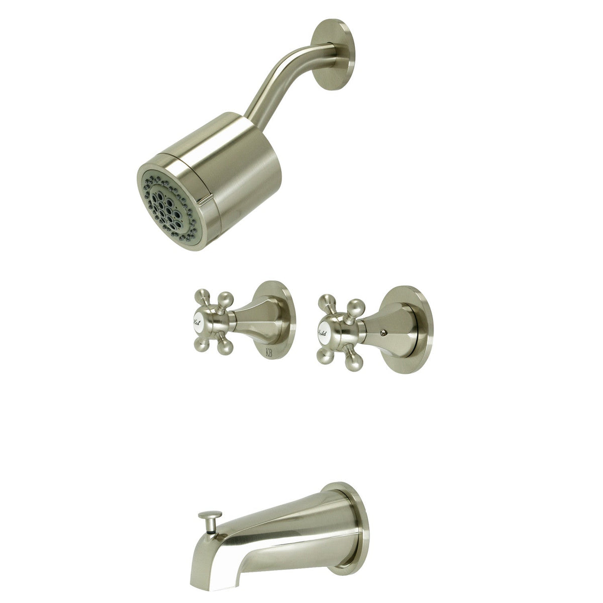 Metropolitan Double-Handle Tub and Shower Faucet in Brushed Nickel