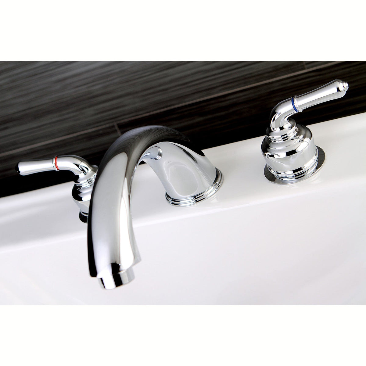 Magellan Two-Handle Deck Mount Roman Tub Faucet in Polished Chrome