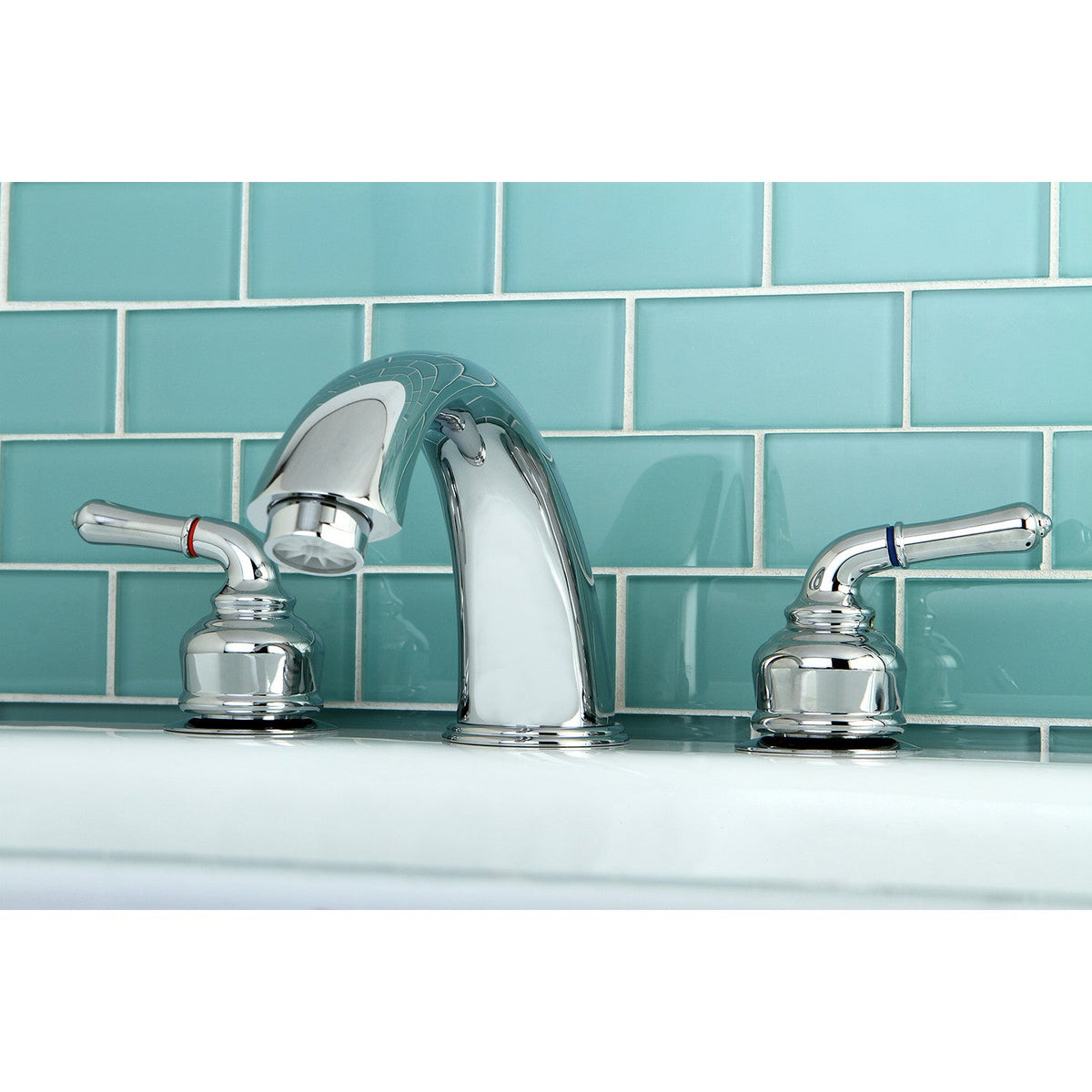 Magellan Two-Handle Deck Mount Roman Tub Faucet in Polished Chrome