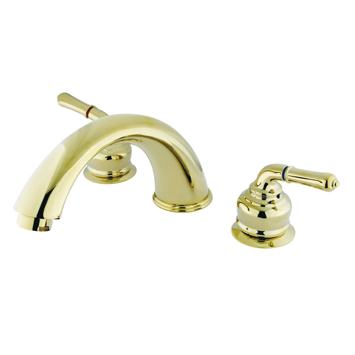 Magellan Two-Handle Deck Mount Roman Tub Faucet in Polished Brass