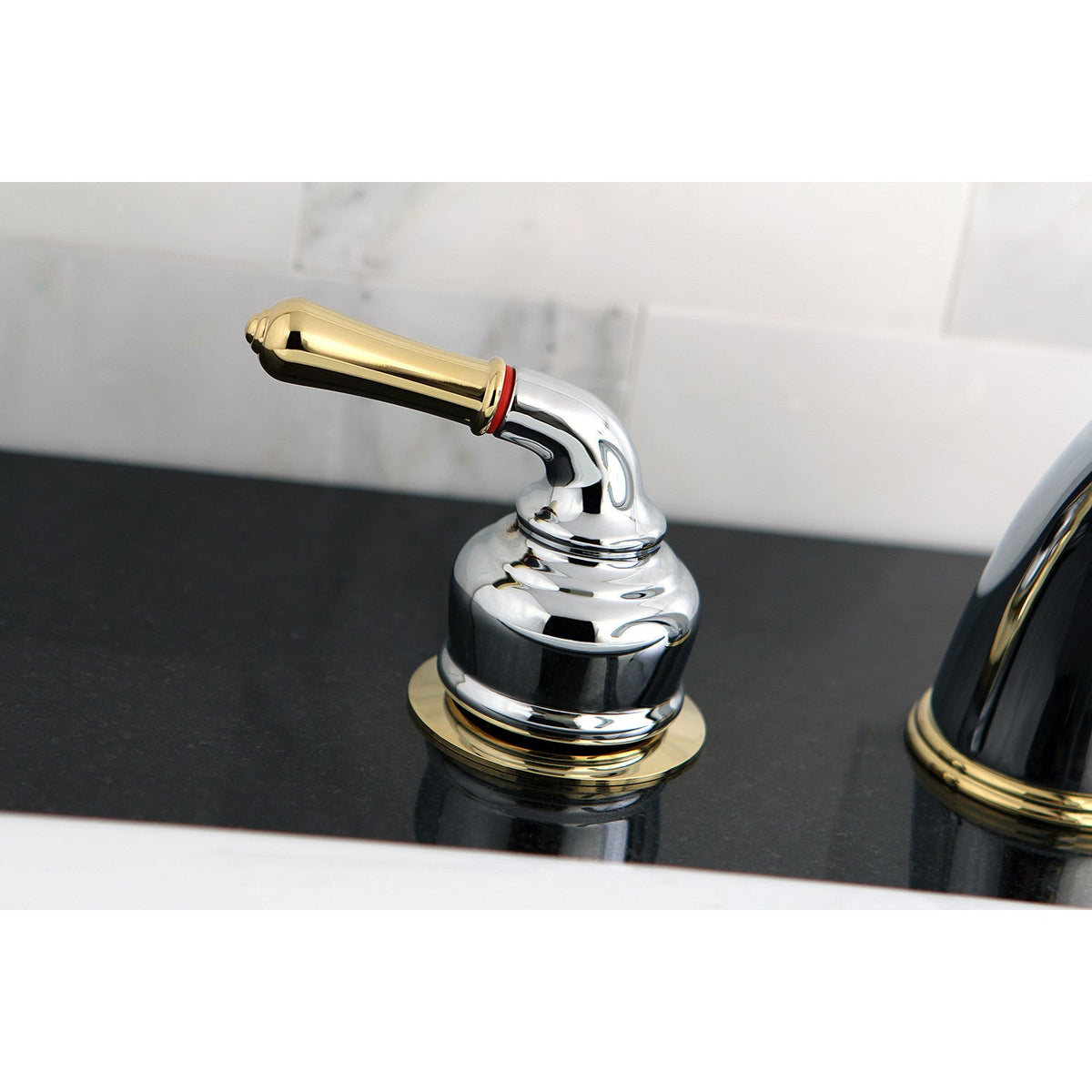 Magellan Two-Handle Deck Mount Roman Tub Faucet in Polished Chrome/Polished Brass