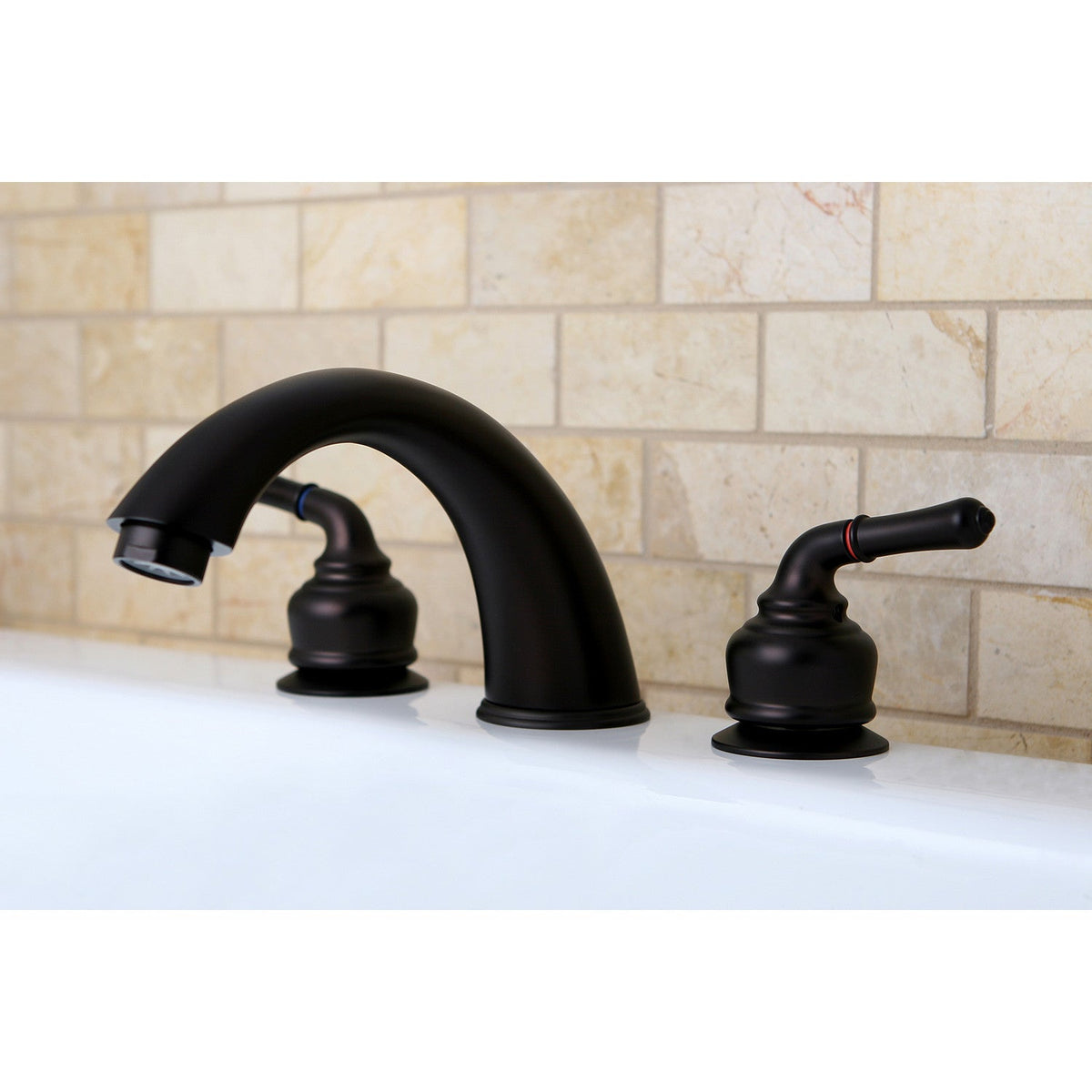 Magellan Two-Handle Deck Mount Roman Tub Faucet in Oil Rubbed Bronze