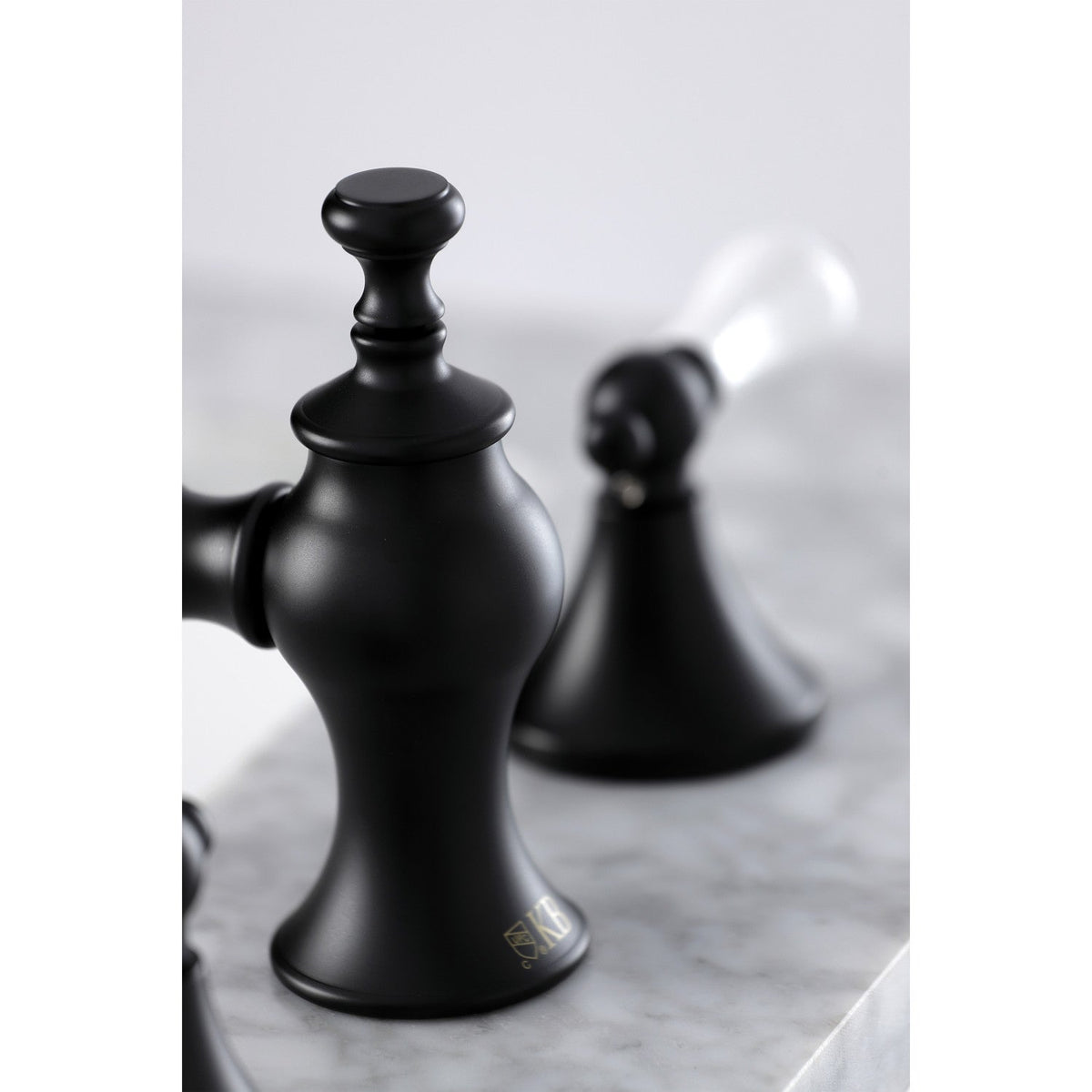 Vintage Widespread Bathroom Faucet with Brass Pop-Up in Matte Black