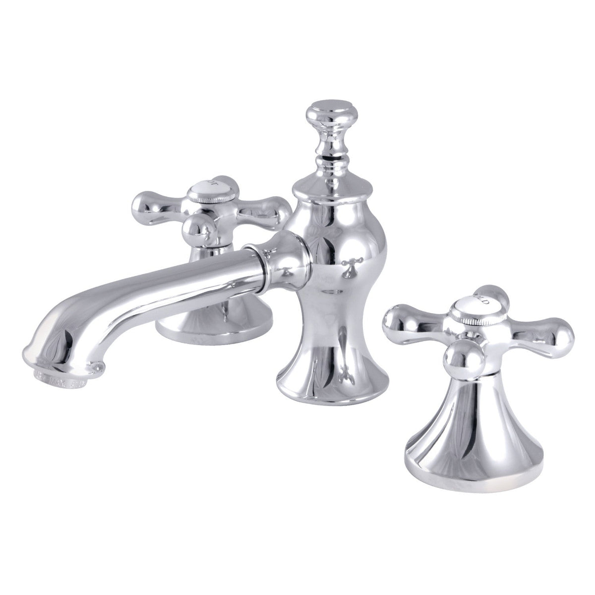Vintage Widespread Bathroom Faucet with Brass Pop-Up in Polished Chrome