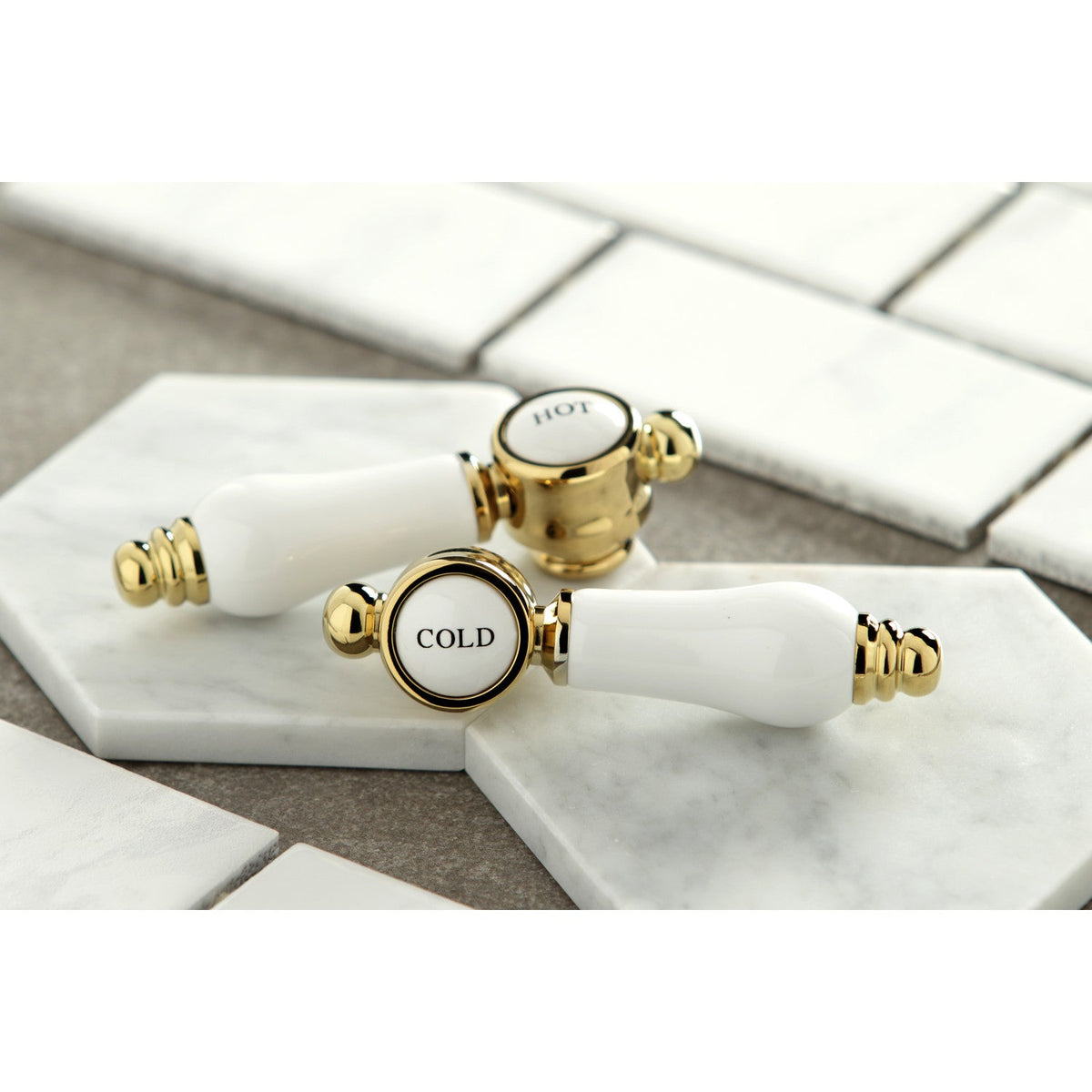 Bel-Air Widespread Bathroom Faucet with Brass Pop-Up in Polished Brass
