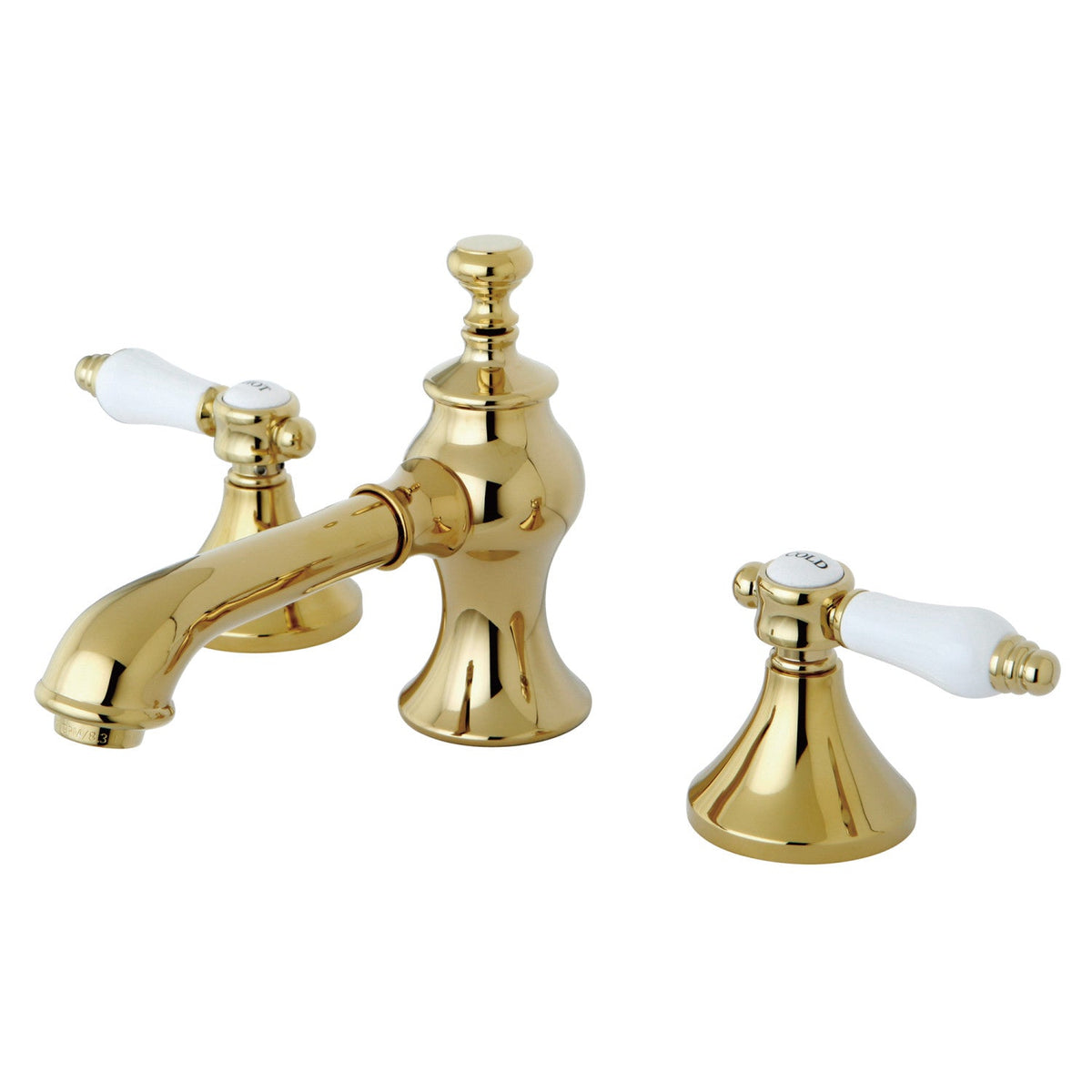 Bel-Air Widespread Bathroom Faucet with Brass Pop-Up in Polished Brass