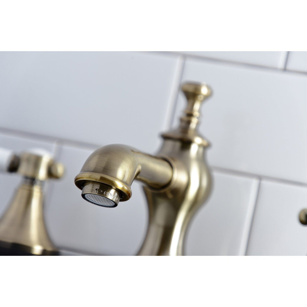 Bel-Air Widespread Bathroom Faucet with Brass Pop-Up in Antique Brass