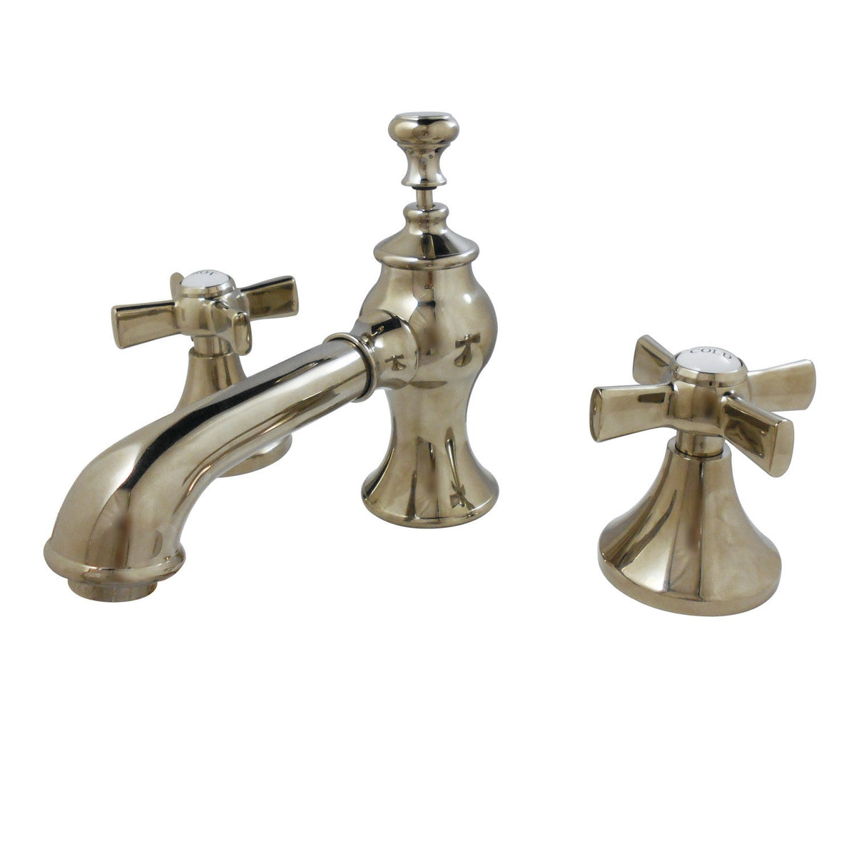 Millennium Widespread Bathroom Faucet with Brass Pop-Up in Polished Nickel