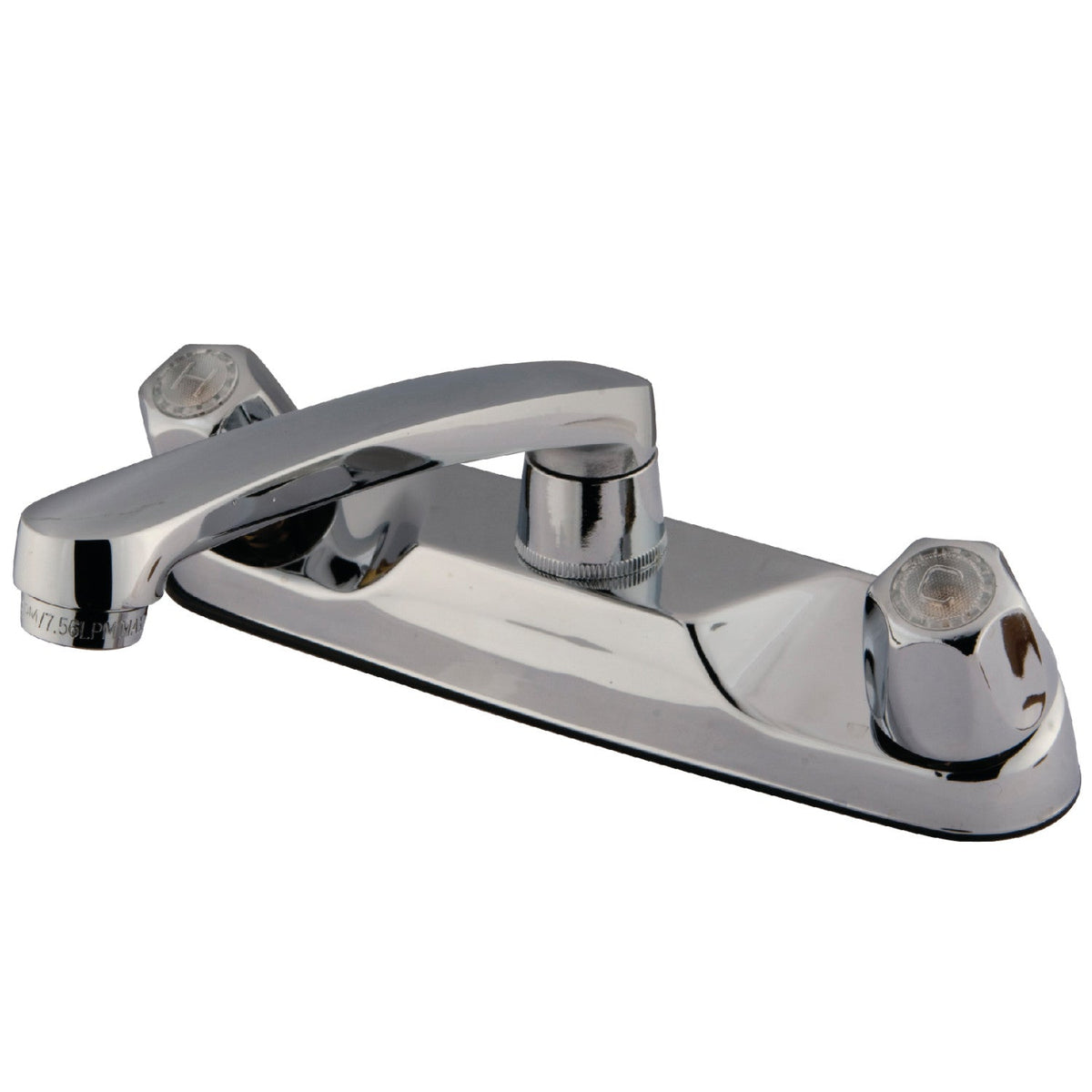Double-Handle 8" Centerset Kitchen Faucet in Polished Chrome