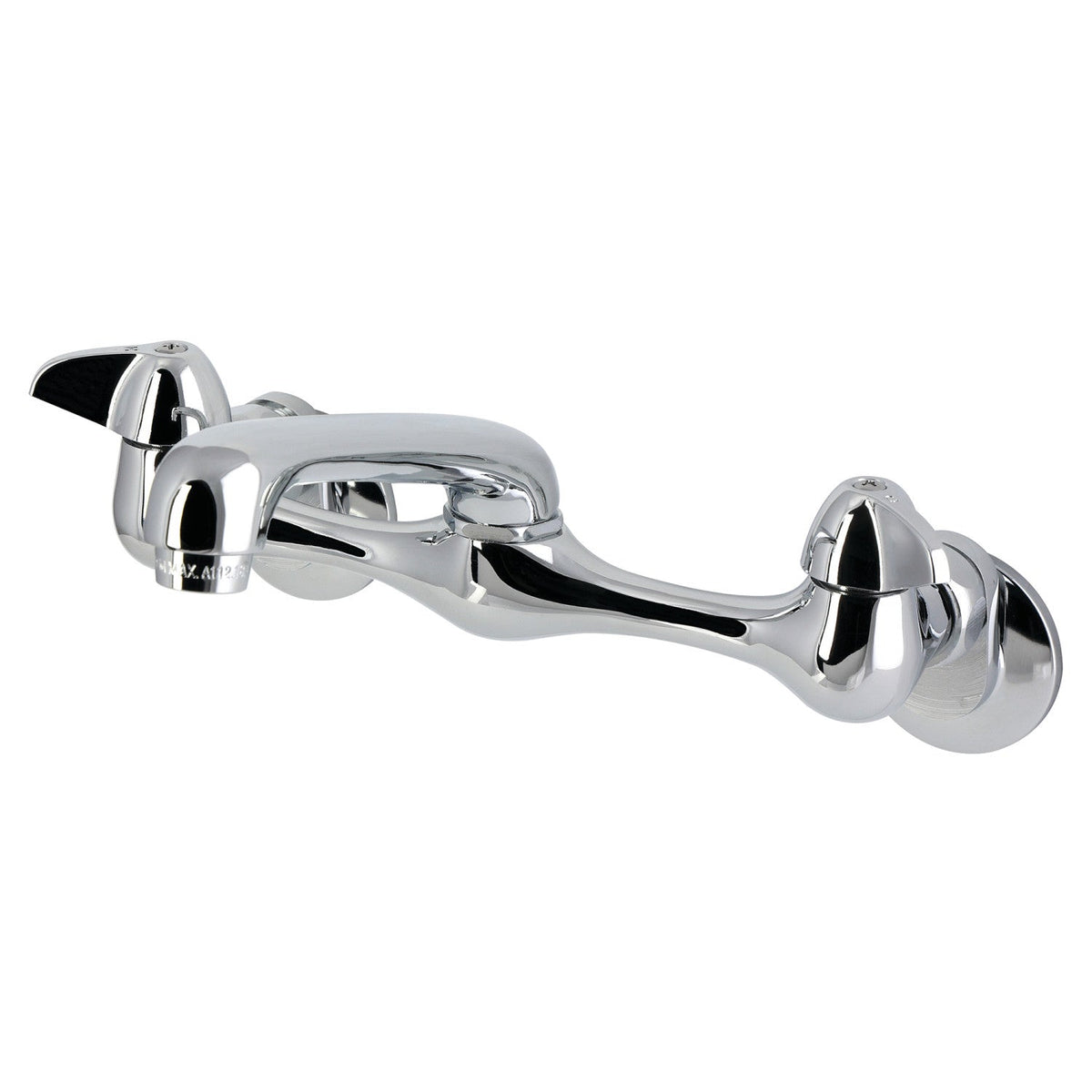Proseal Double-Handle Wall-Mount Bridge Kitchen Faucet in Polished Chrome