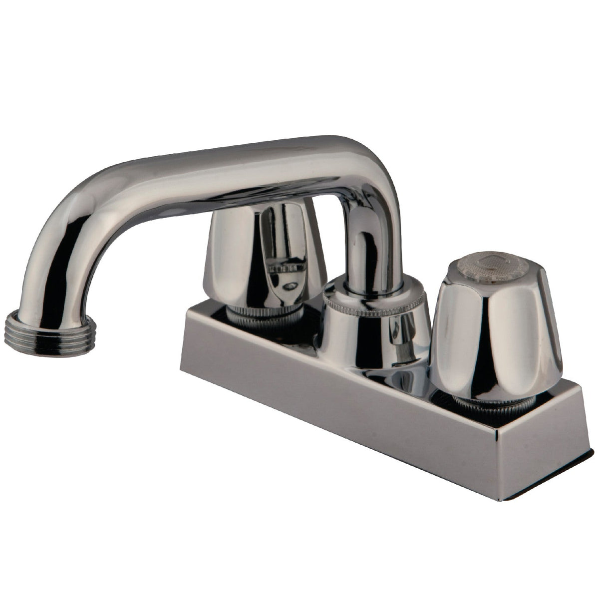 Double-Handle 2-Hole Deck Mount Laundry Faucet in Polished Chrome