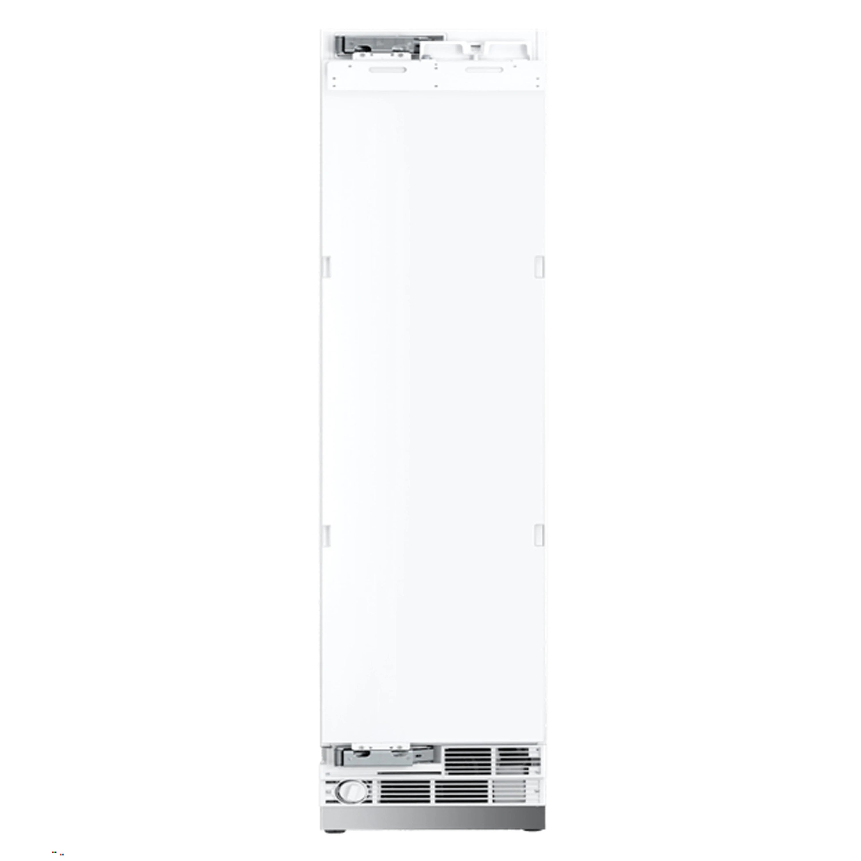Counter-depth built-in freezer, white exterior, full front view