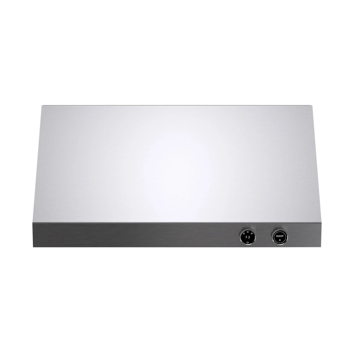 Stainless steel range hood top panel with two control buttons
