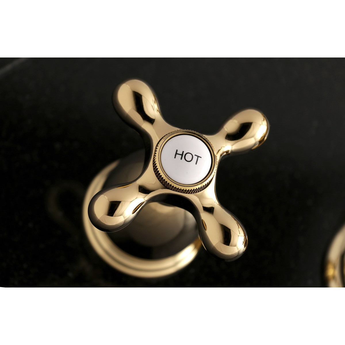 Heritage Two-Handle Wall Mount Roman Tub Faucet in Polished Brass