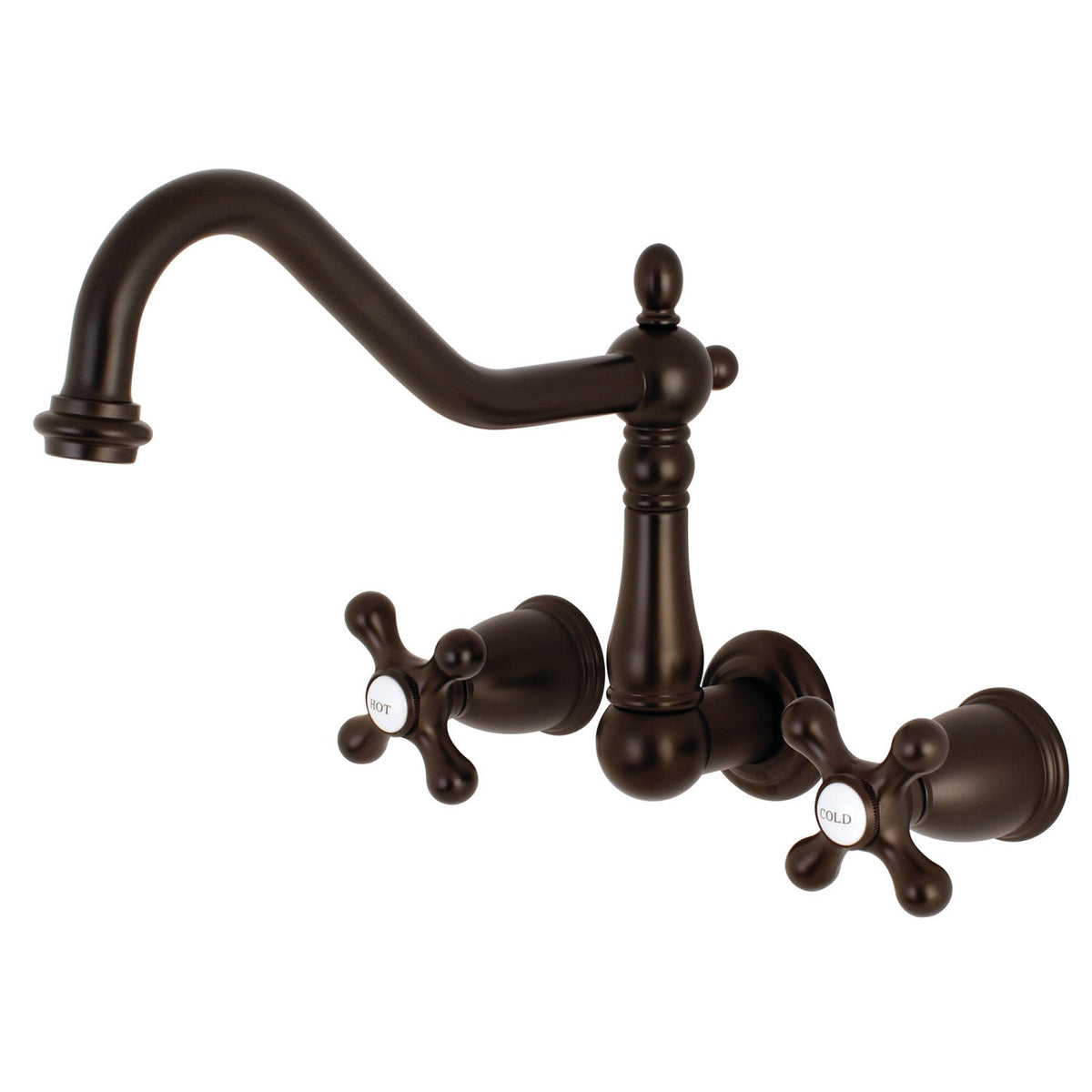 Heritage Two-Handle Wall Mount Roman Tub Faucet in Oil Rubbed Bronze