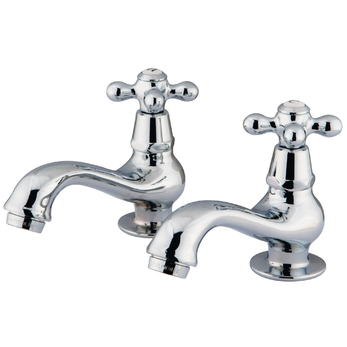 Heritage Basin Tap Faucet with Metal Cross Handle in Polished Chrome
