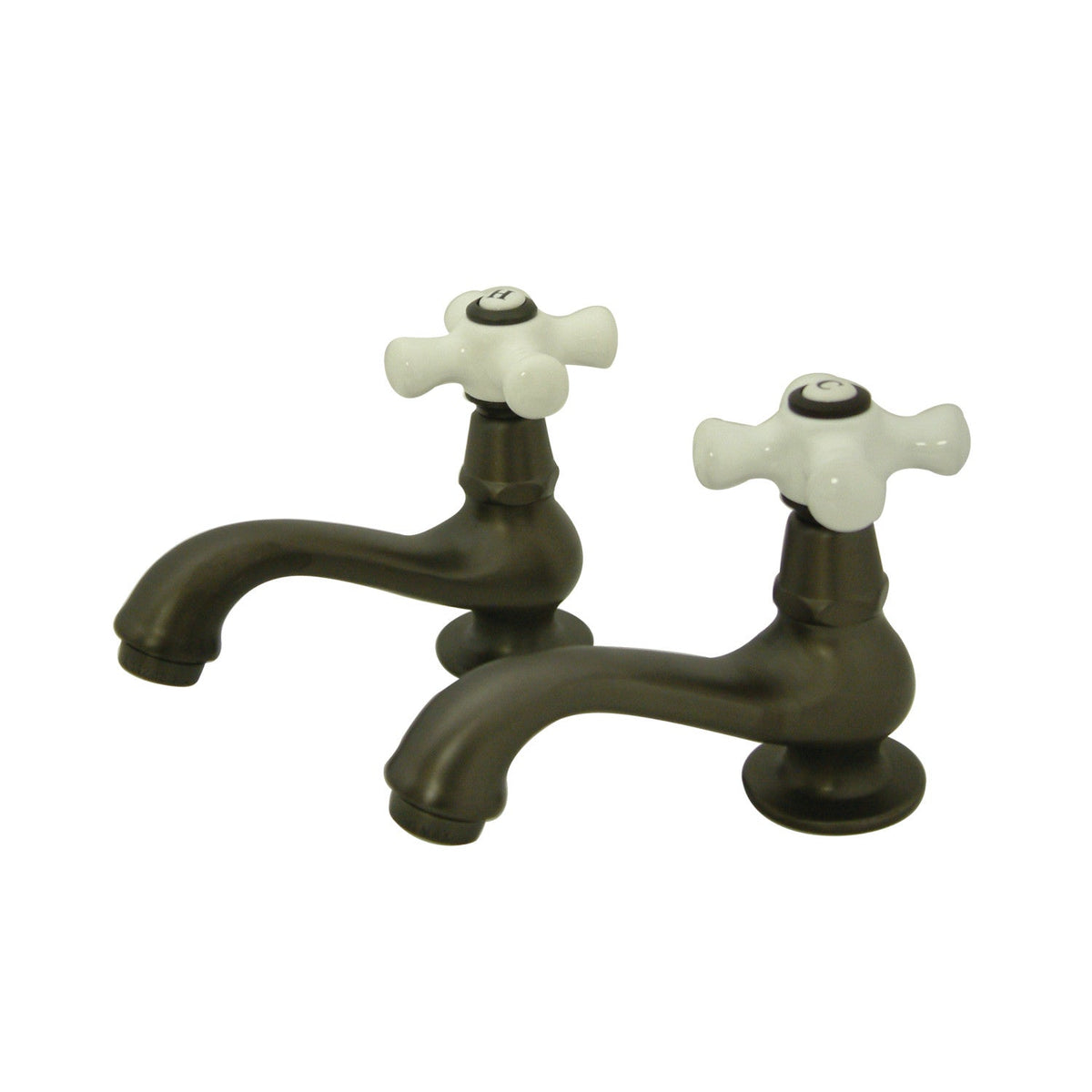 Heritage Basin Tap Faucet with Porcelain Cross Handle in Oil Rubbed Bronze