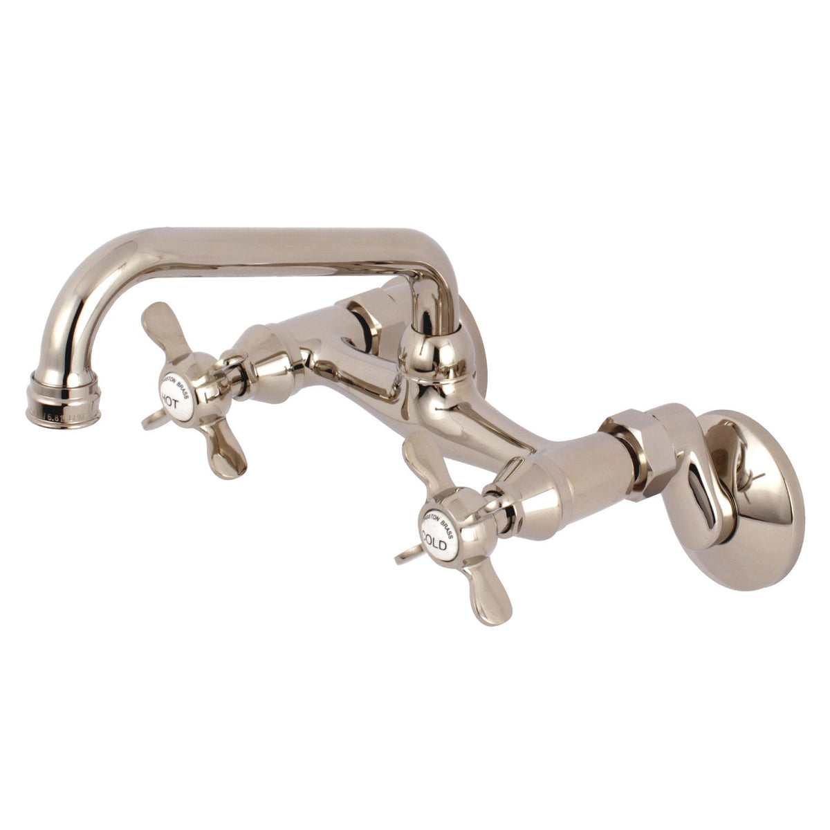Essex Double-Handle Wall-Mount Bridge Kitchen Faucet in Polished Nickel