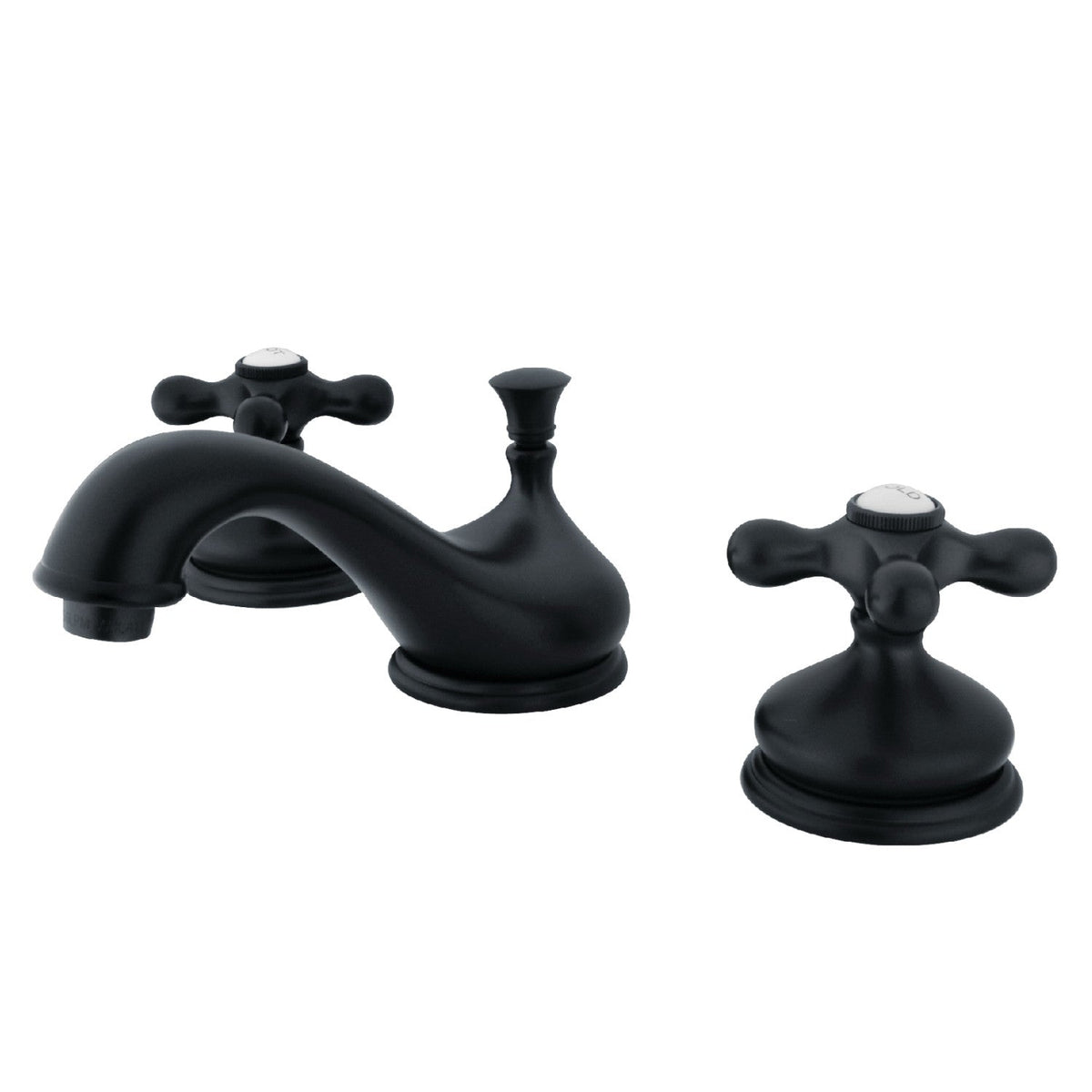 Heritage Widespread Bathroom Faucet with Brass Pop-Up in Matte Black