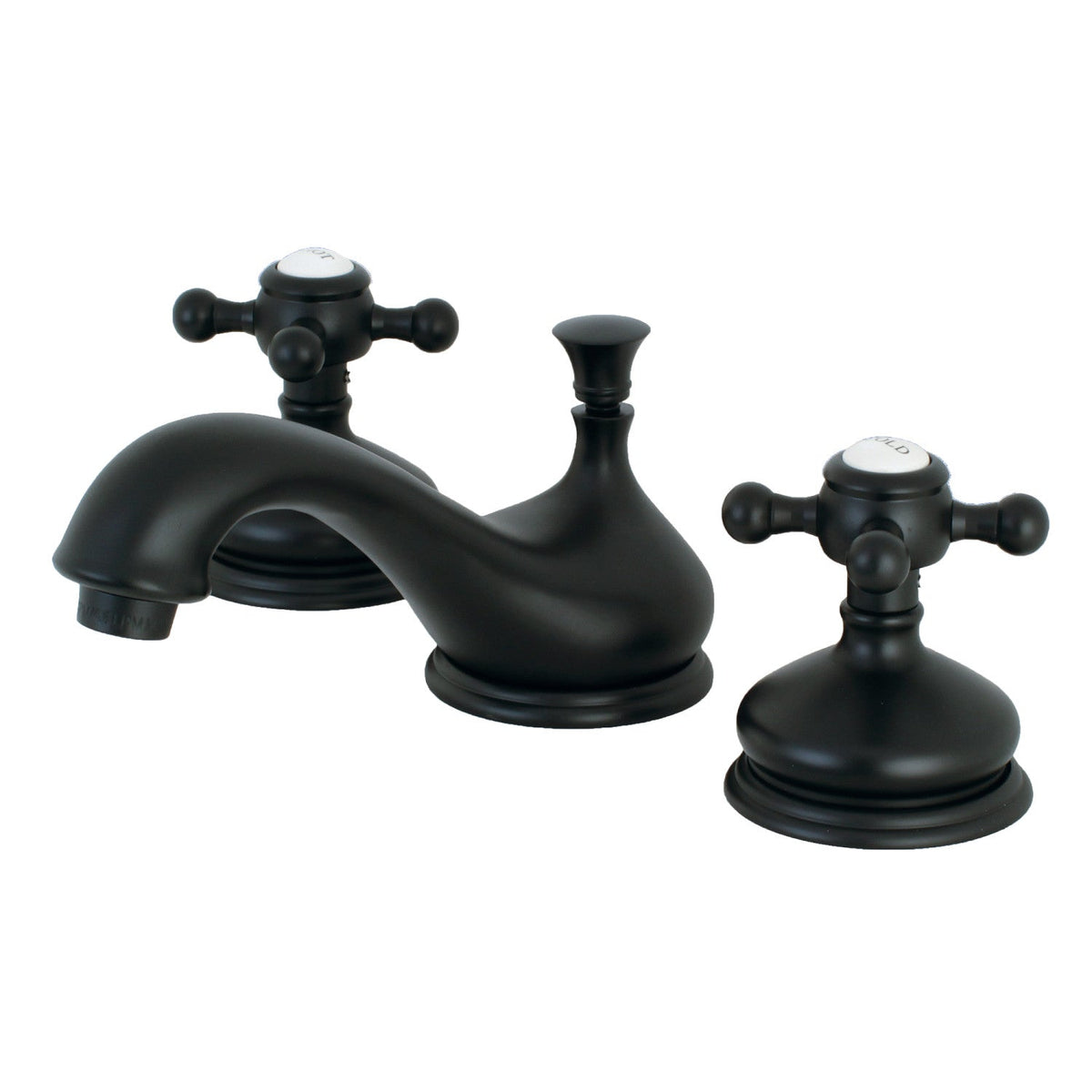 Vintage Widespread Bathroom Faucet with Brass Pop-Up in Matte Black