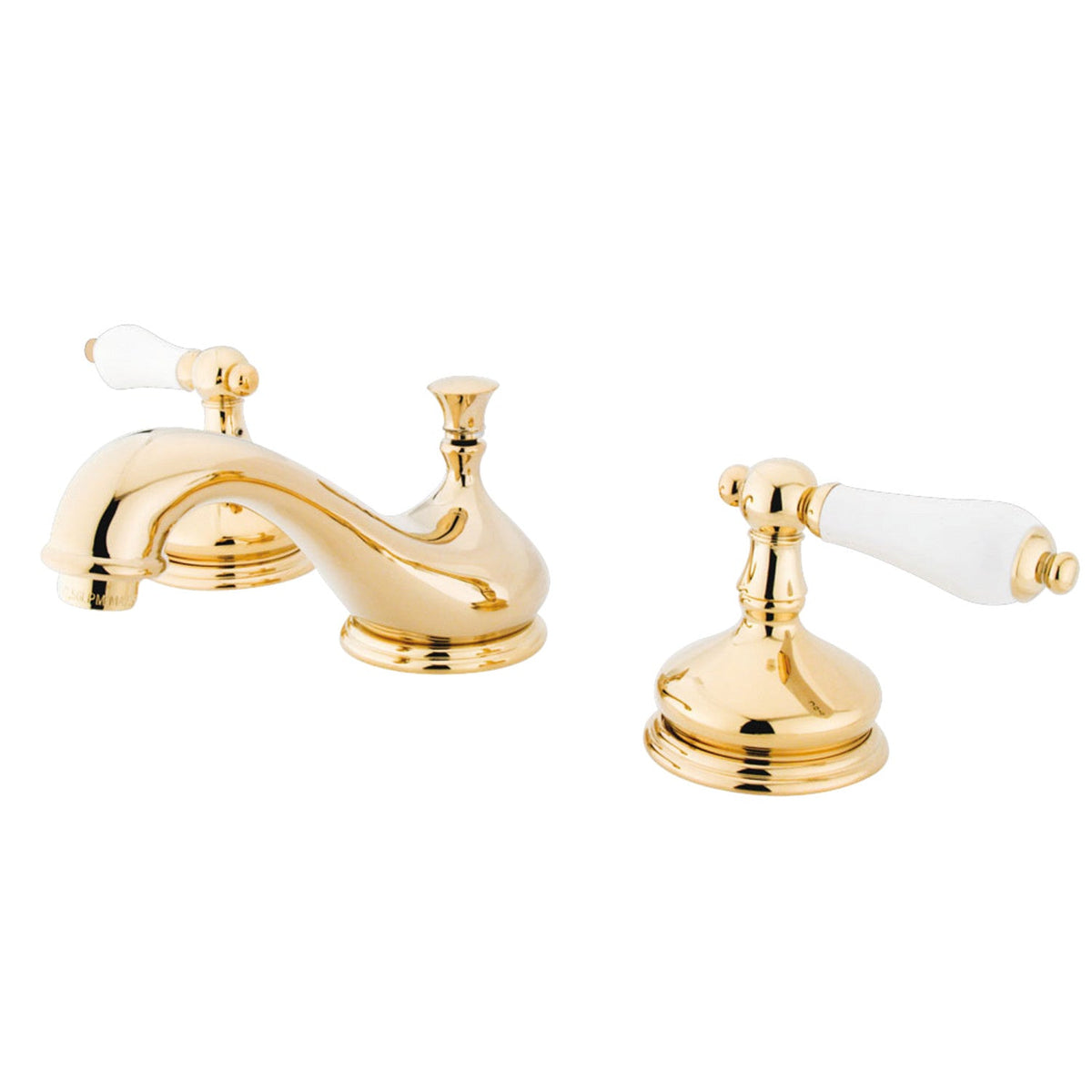 Heritage Widespread Bathroom Faucet with Brass Pop-Up in Polished Brass