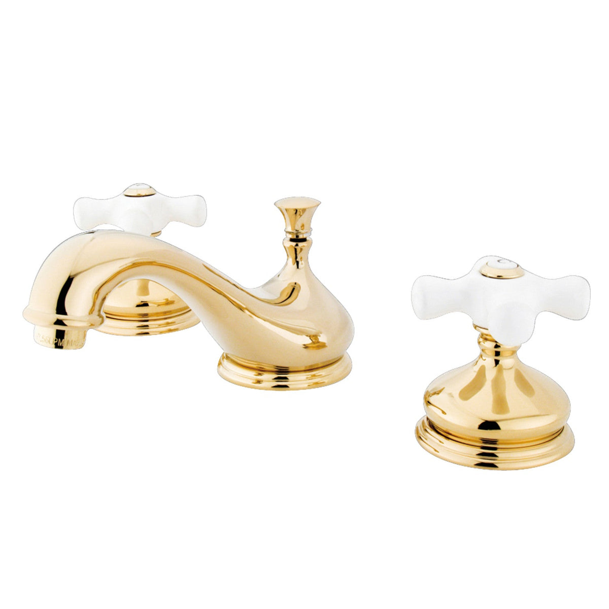 Heritage Widespread Bathroom Faucet with Brass Pop-Up in Polished Brass