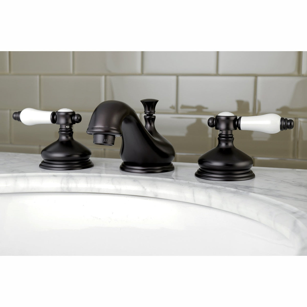 Bel-Air Widespread Bathroom Faucet with Brass Pop-Up in Oil Rubbed Bronze