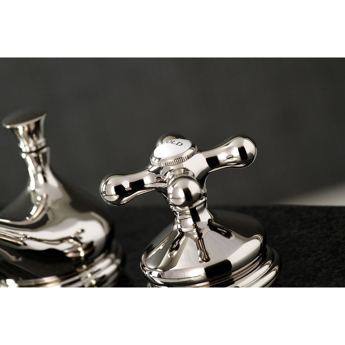 Heritage Widespread Bathroom Faucet with Brass Pop-Up in Polished Nickel