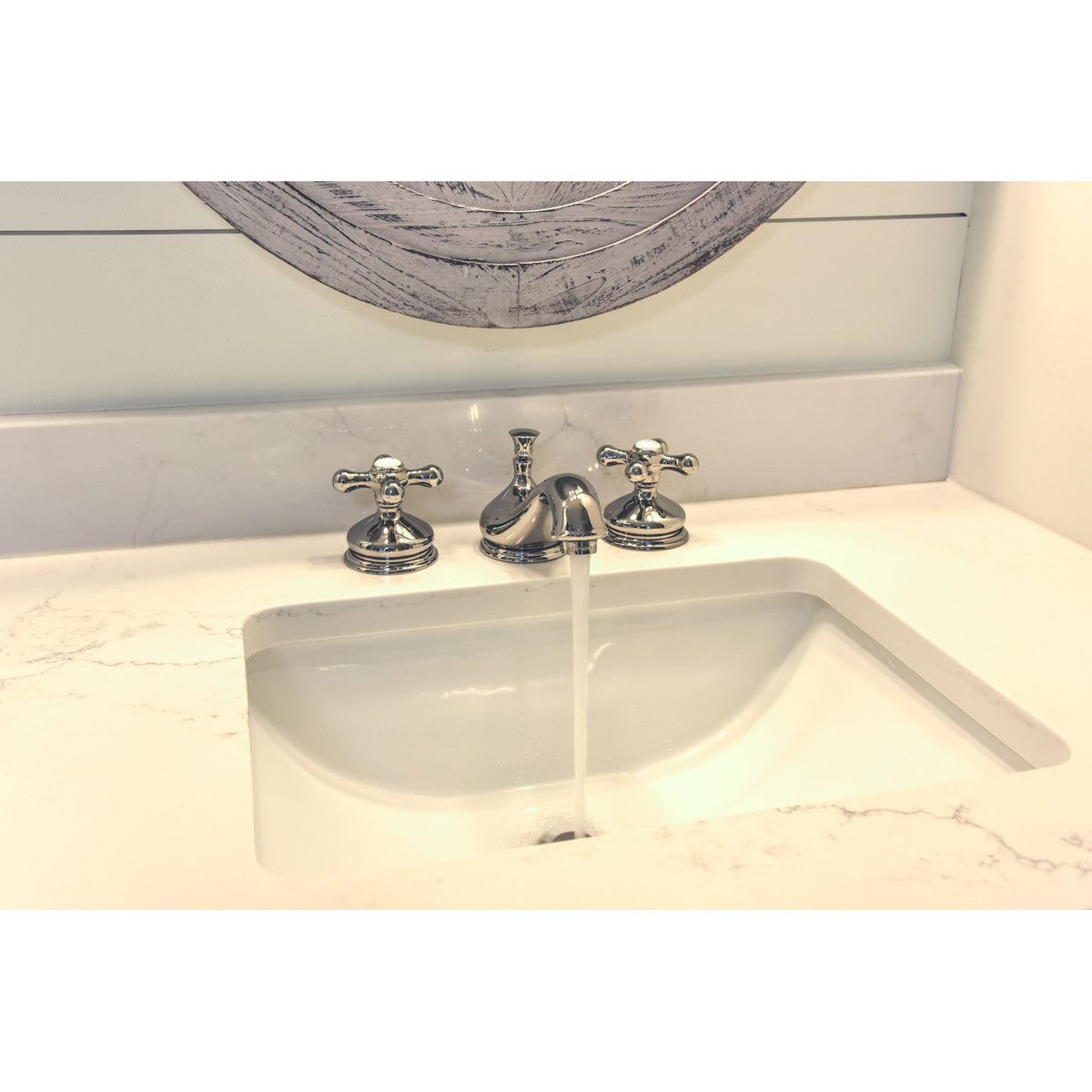 Heritage Widespread Bathroom Faucet with Brass Pop-Up in Polished Nickel