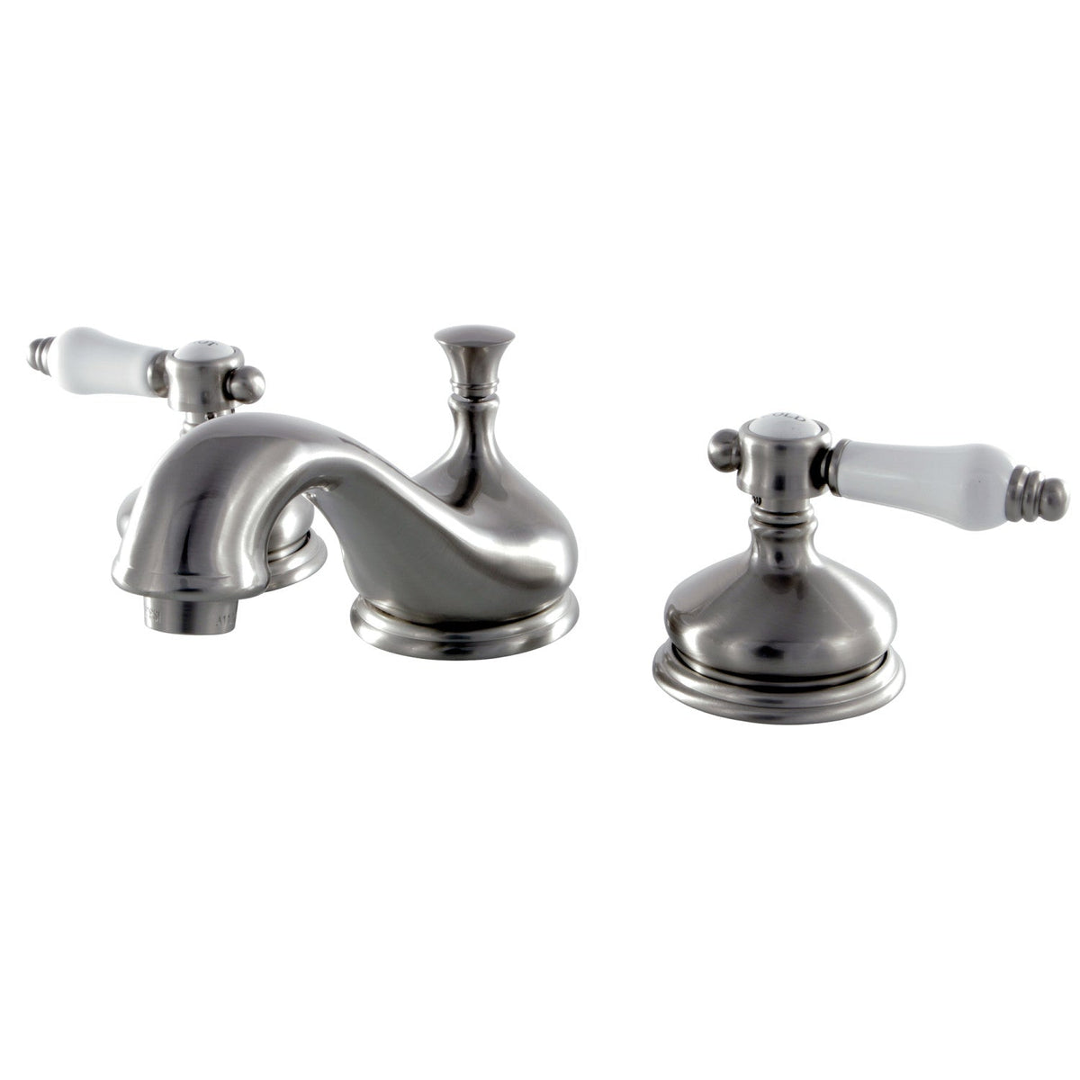 Bel-Air Widespread Bathroom Faucet with Brass Pop-Up in Brushed Nickel