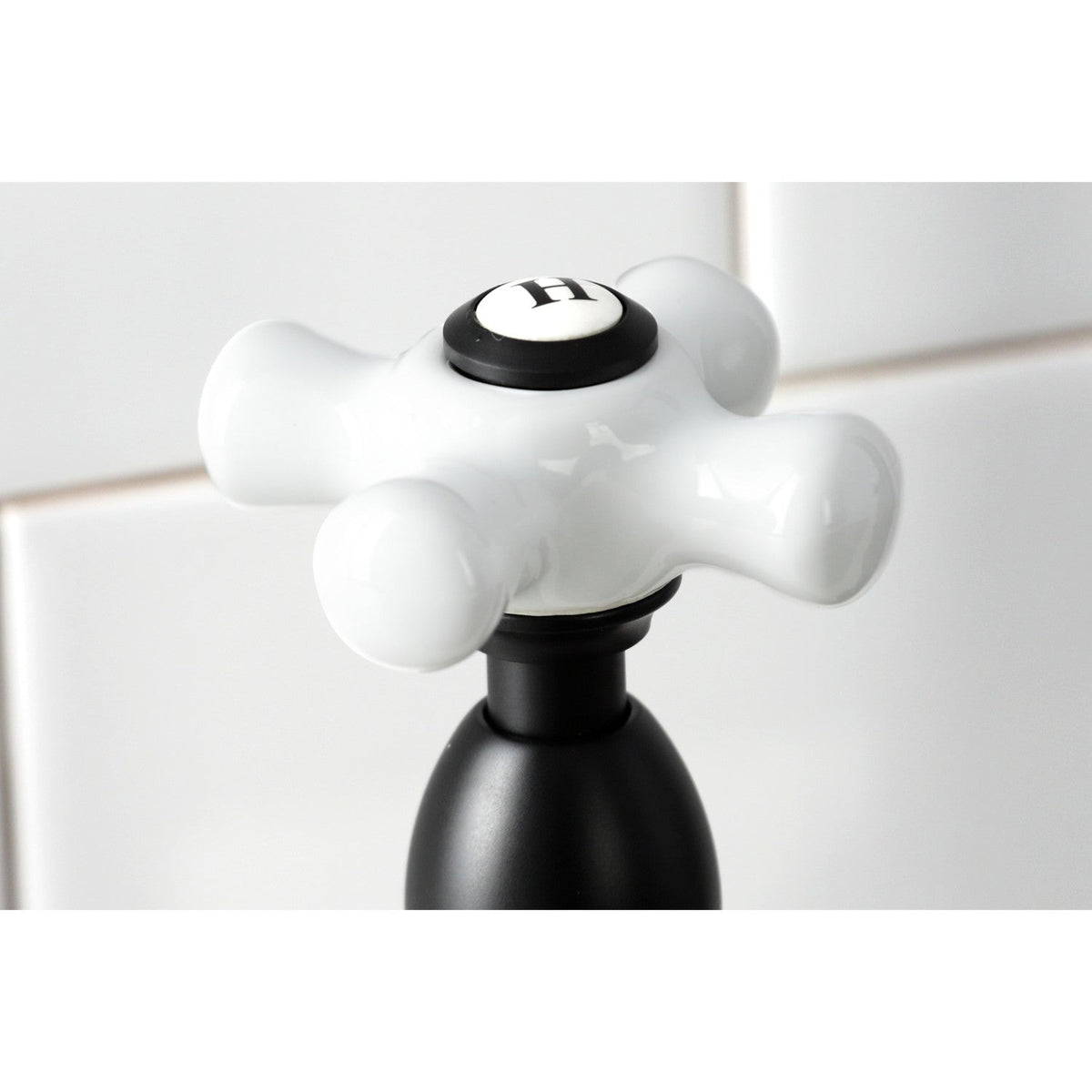 Heritage Bridge Kitchen Faucet with Brass Side Sprayer in Matte Black