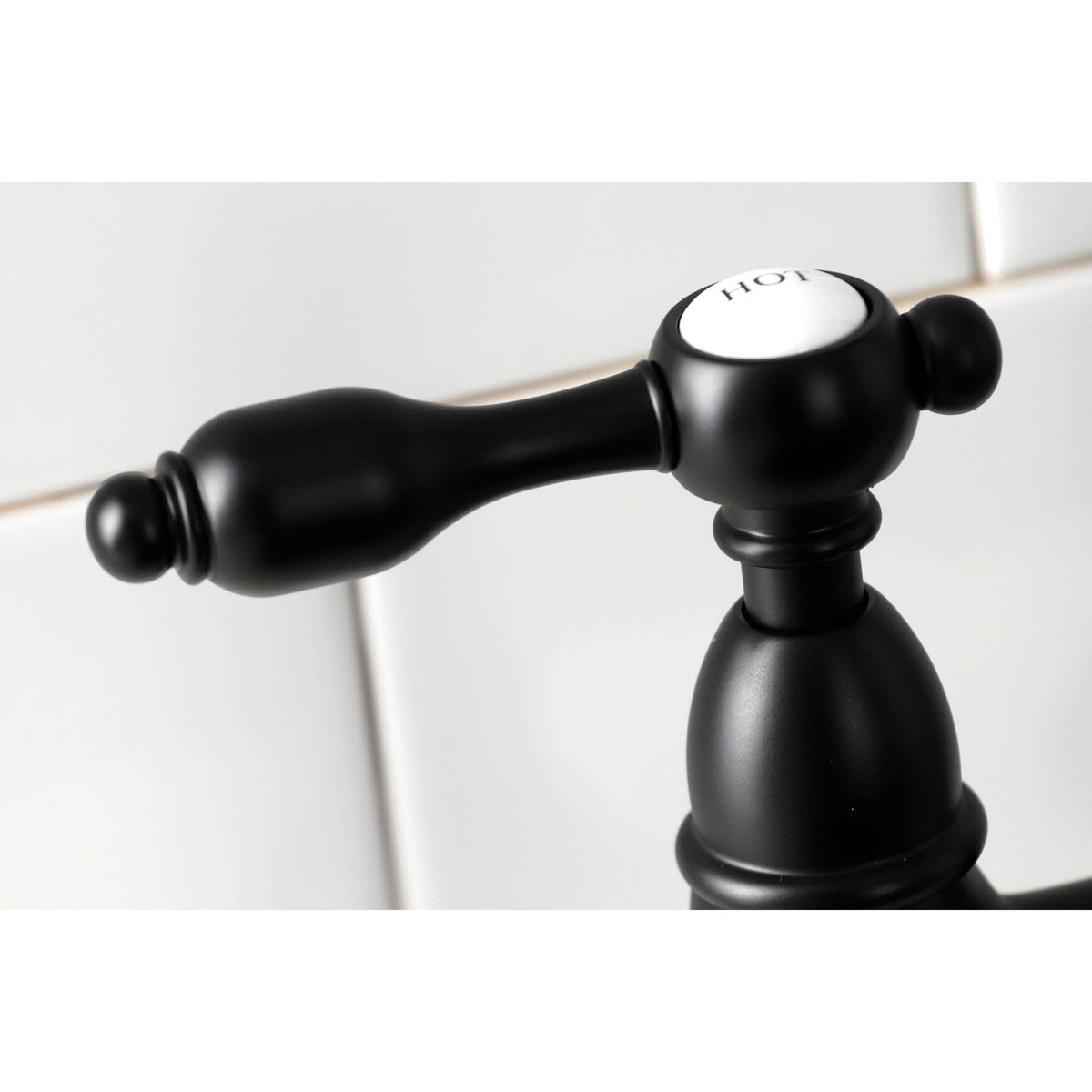 Tudor Bridge Kitchen Faucet with Brass Side Sprayer in Matte Black
