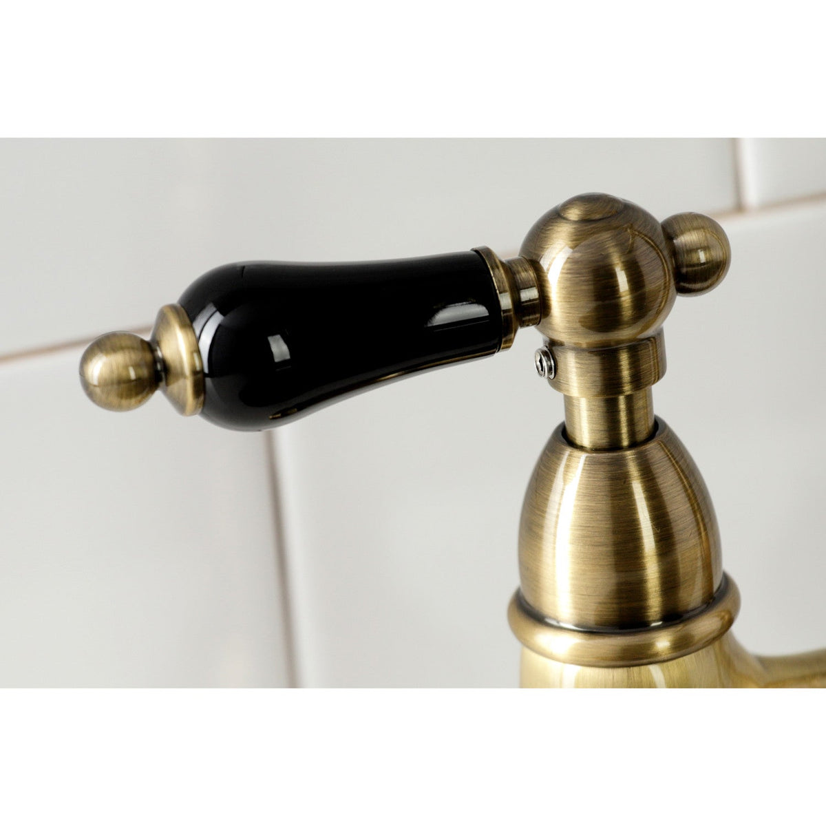 Duchess Bridge Kitchen Faucet with Brass Side Sprayer in Antique Brass