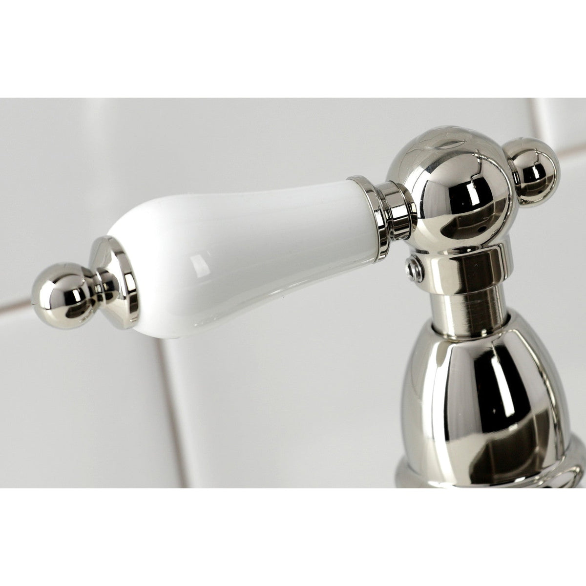 Heritage Bridge Kitchen Faucet with Brass Side Sprayer in Polished Nickel