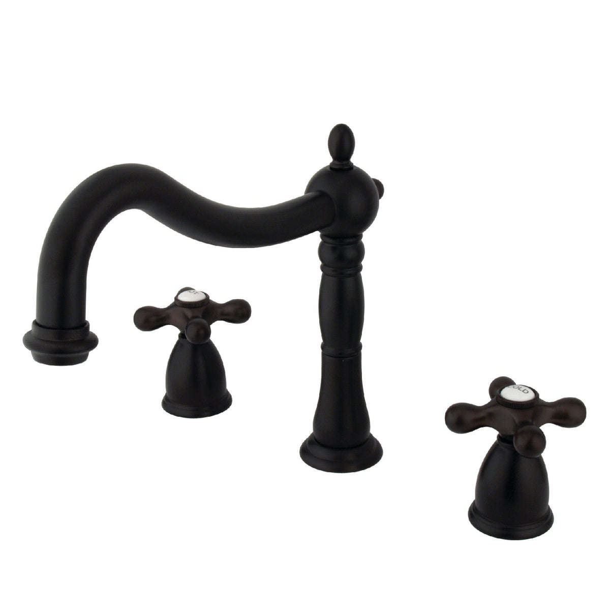 Heritage Two-Handle Deck Mount Roman Tub Faucet in Oil Rubbed Bronze