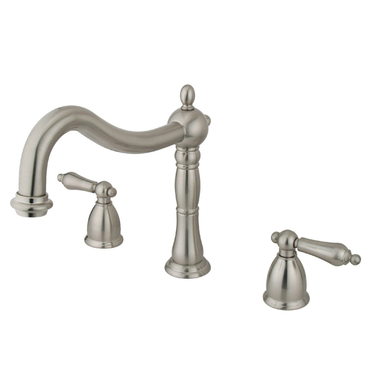 Heritage Two-Handle Deck Mount Roman Tub Faucet in Brushed Nickel