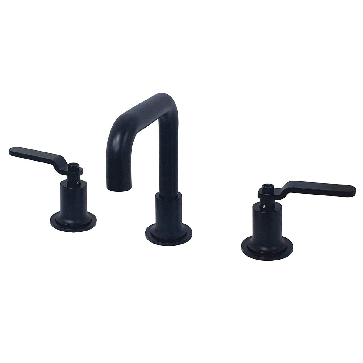 Whitaker Widespread Bathroom Faucet with Push Pop-Up Drain in Matte Black