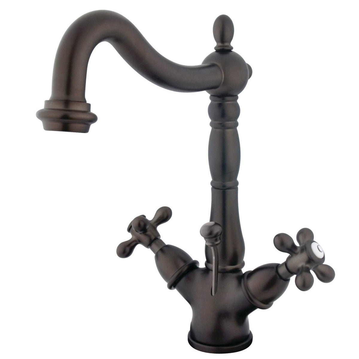 Heritage Double-Handle 4" Centerset Bathroom Faucet with Brass Pop-Up in Oil Rubbed Bronze