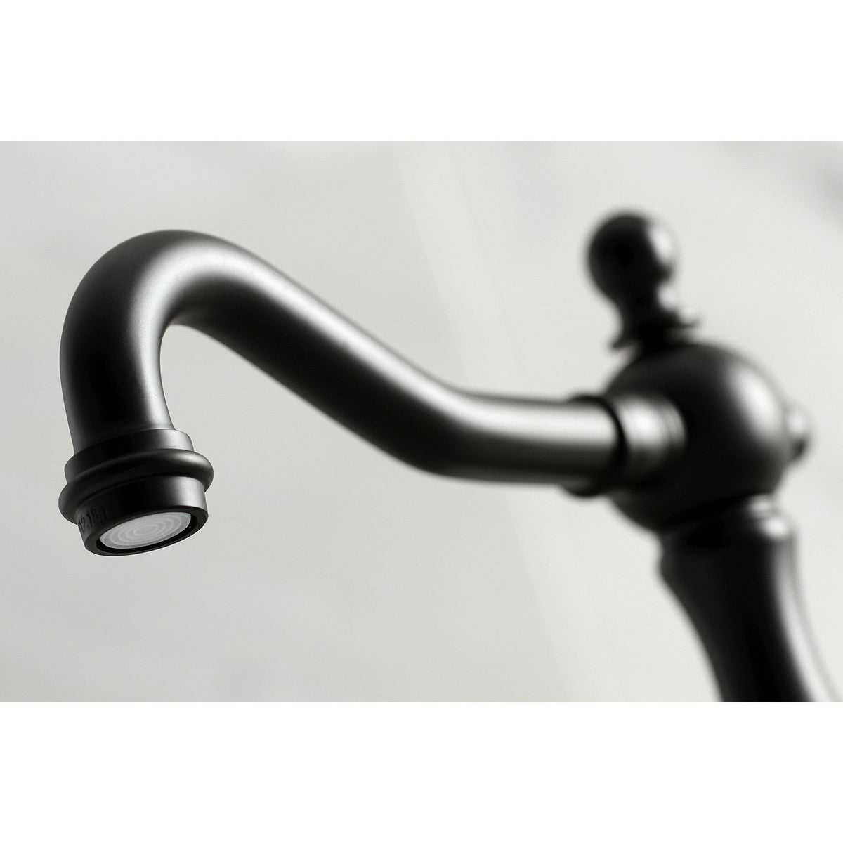 Heritage Widespread Bathroom Faucet with Brass Pop-Up in Matte Black