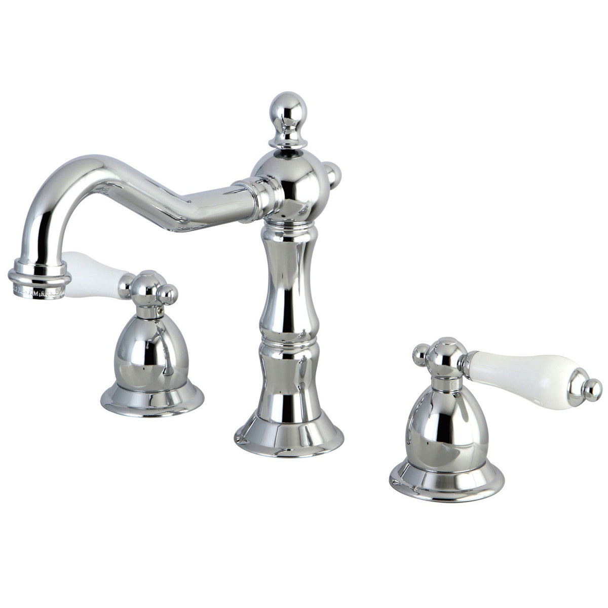 Heritage Widespread Bathroom Faucet with Brass Pop-Up in Polished Chrome