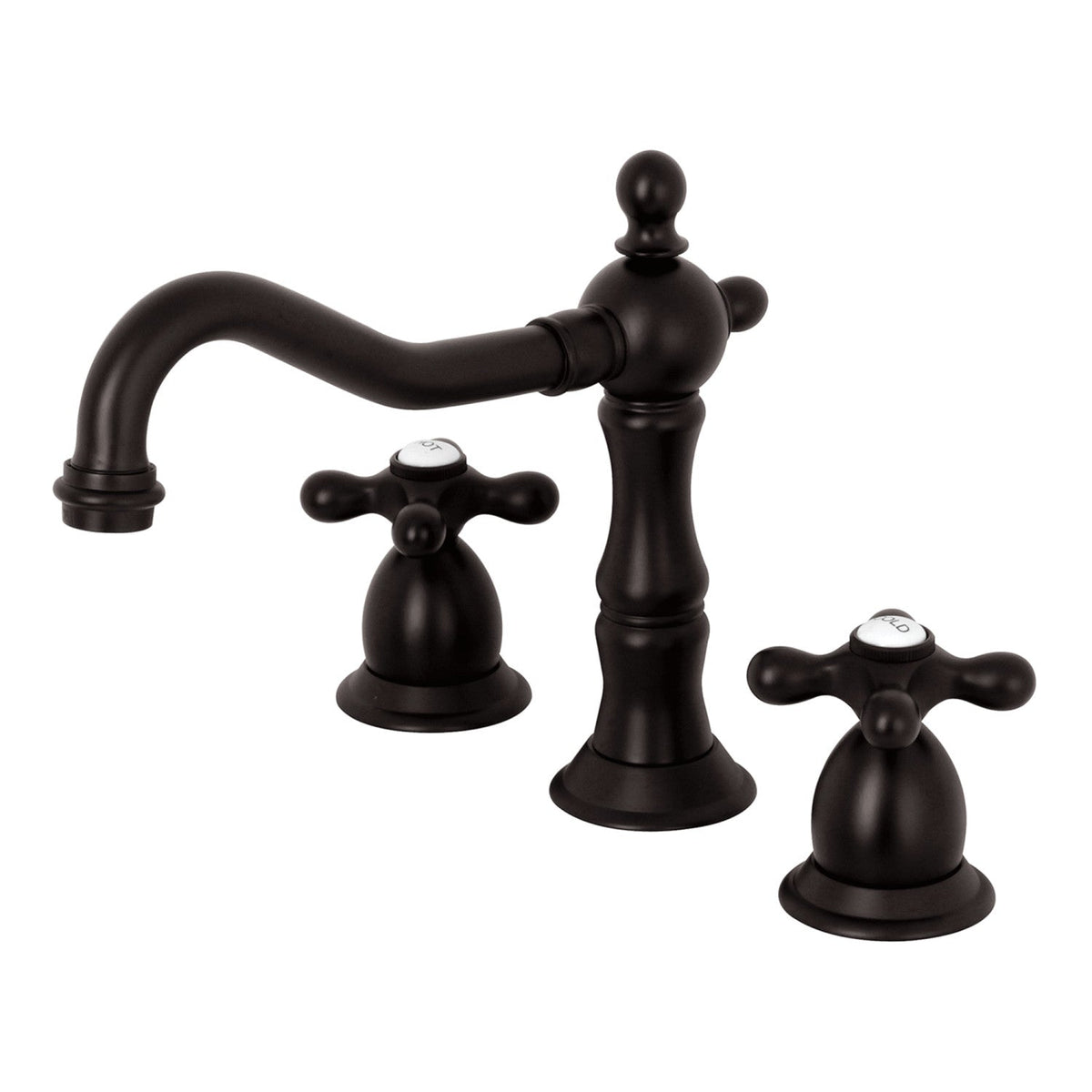 Heritage Widespread Bathroom Faucet with Brass Pop-Up in Oil Rubbed Bronze