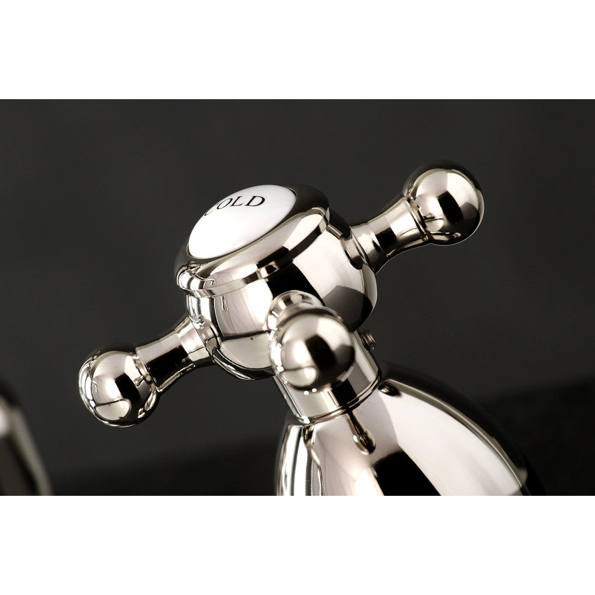 Heritage Widespread Bathroom Faucet with Brass Pop-Up in Polished Nickel