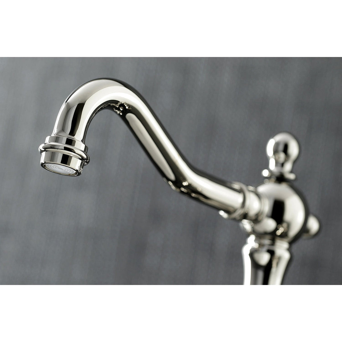 Heritage Widespread Bathroom Faucet with Brass Pop-Up in Polished Nickel